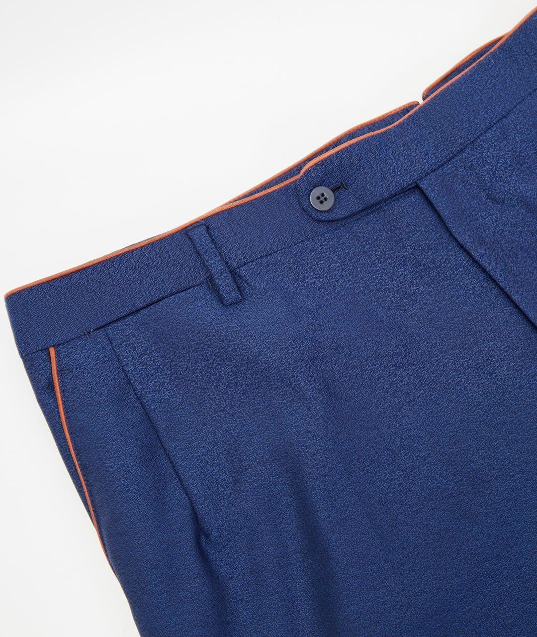 STEFANO RICCI Синие хлопковые классические брюки, фото 3