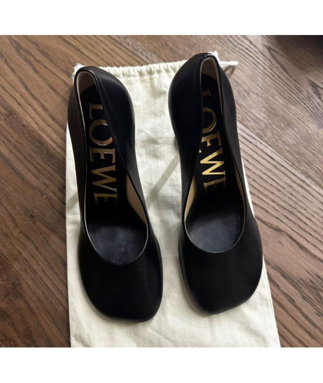 LOEWE Черные кожаные туфли, фото 3