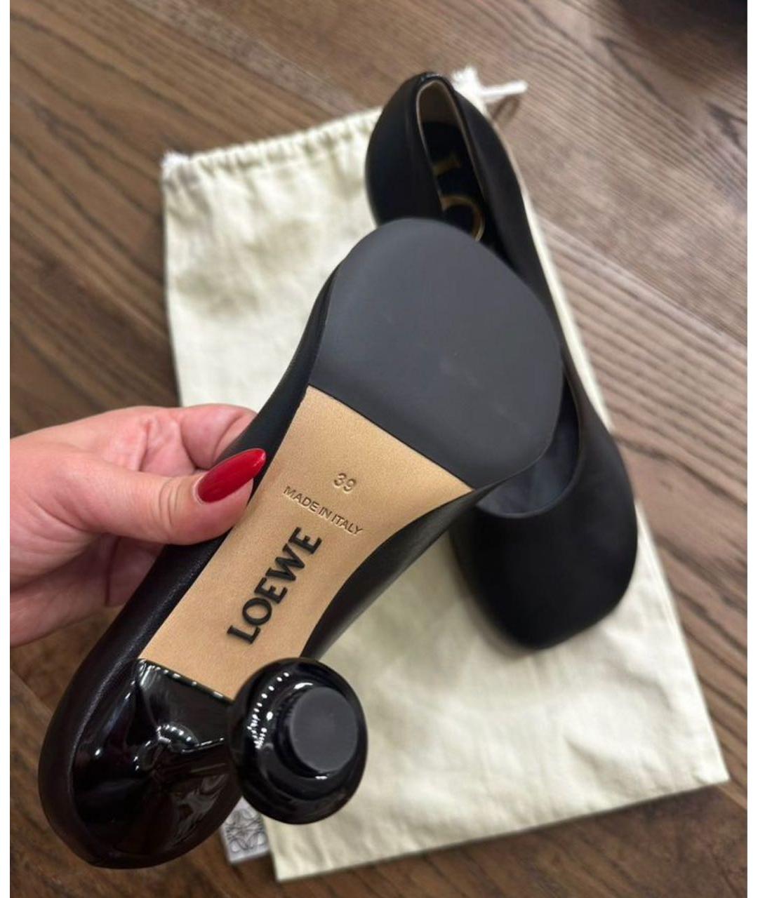 LOEWE Черные кожаные туфли, фото 7
