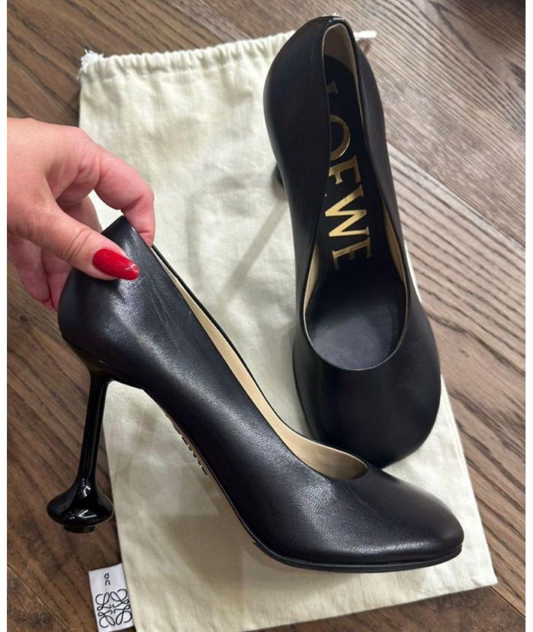 LOEWE Черные кожаные туфли, фото 2