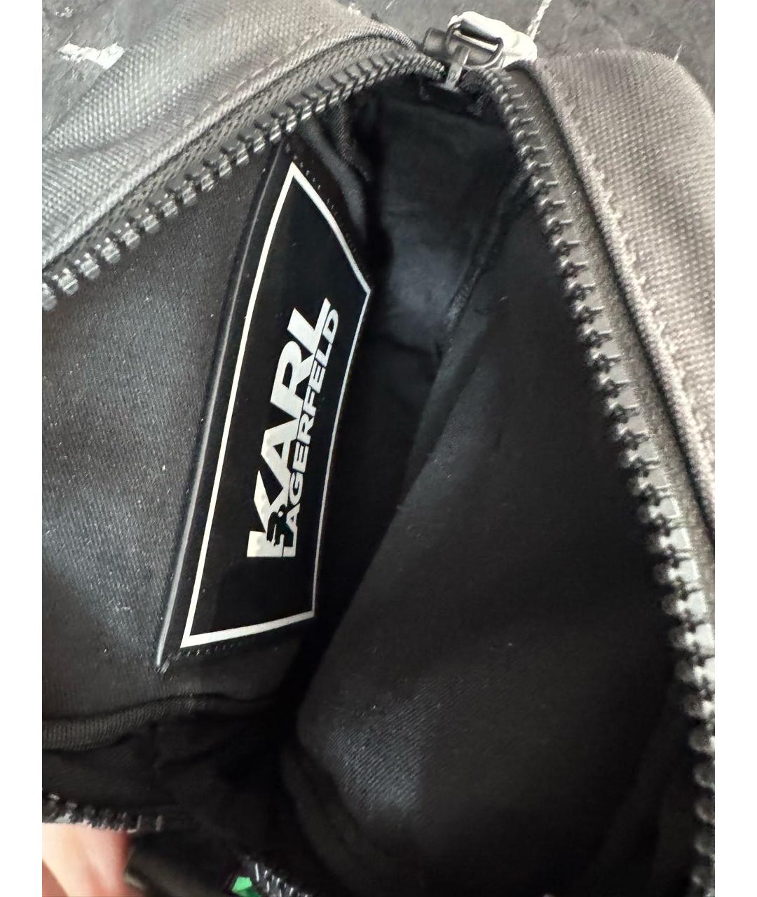 KARL LAGERFELD Антрацитовая синтетическая сумка на плечо, фото 7