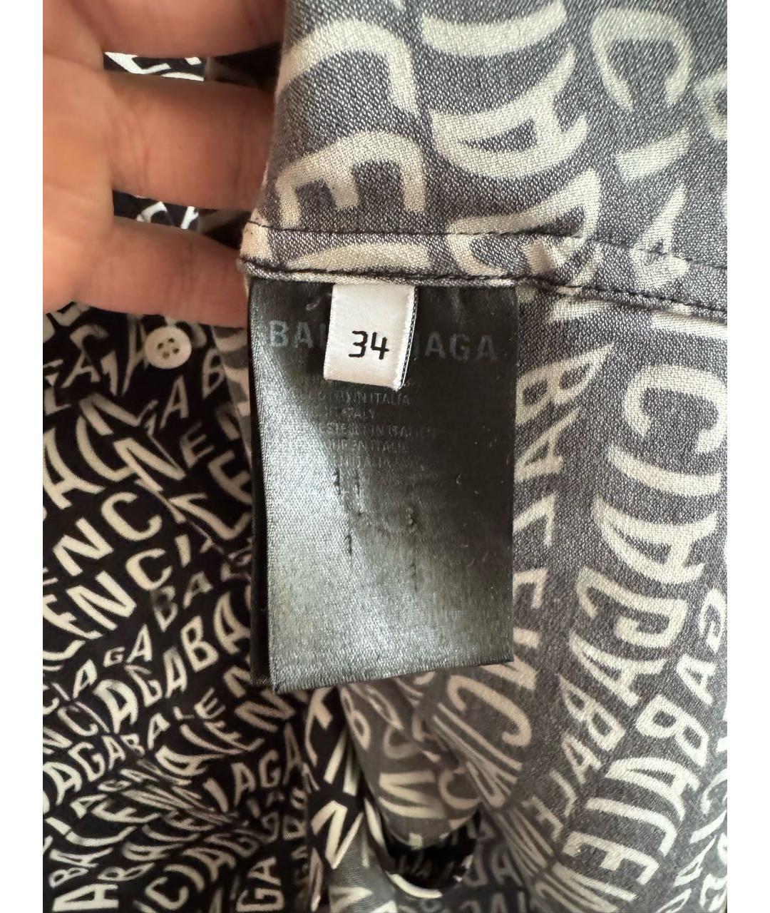 BALENCIAGA Черная вискозная рубашка, фото 6