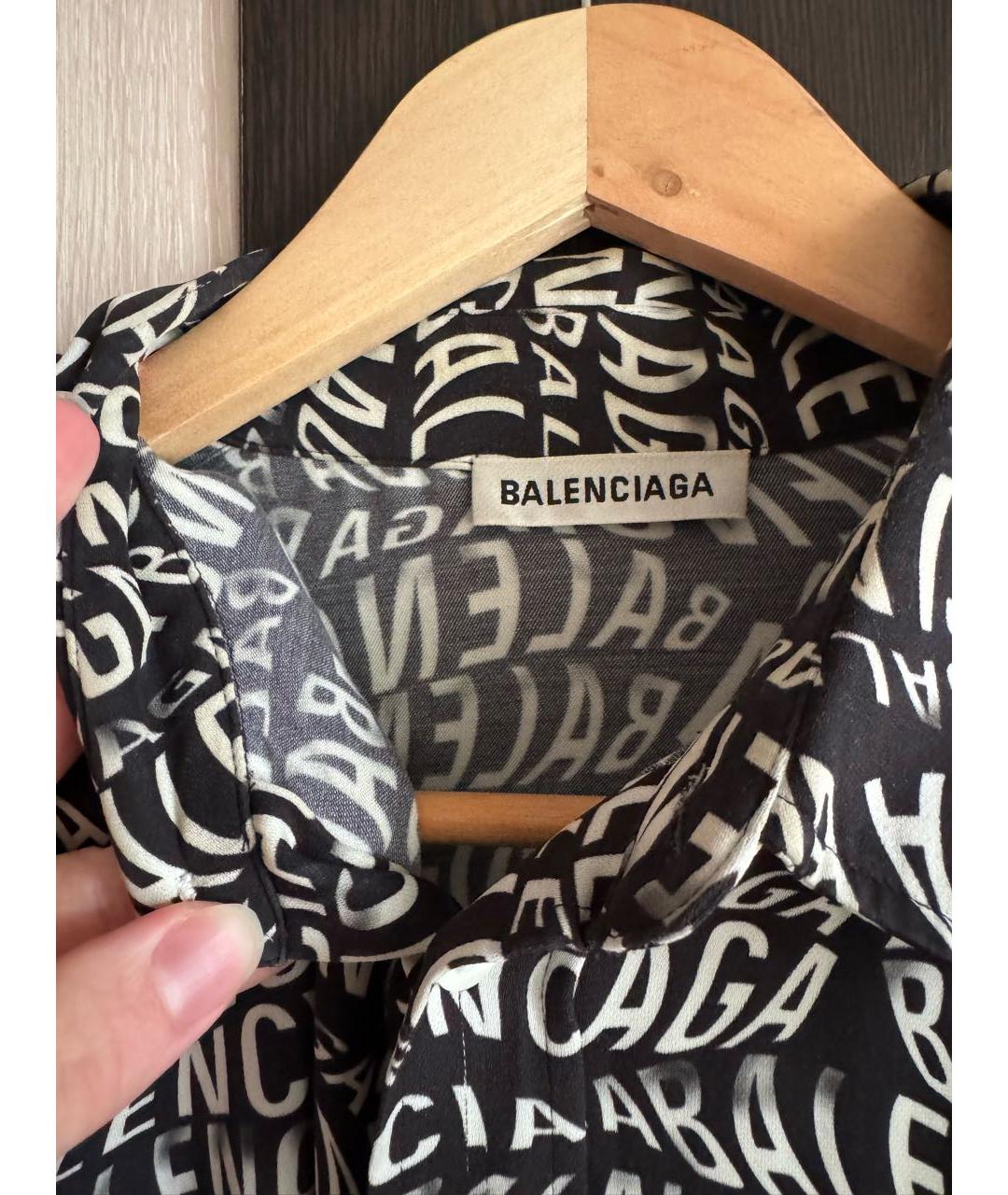 BALENCIAGA Черная вискозная рубашка, фото 5