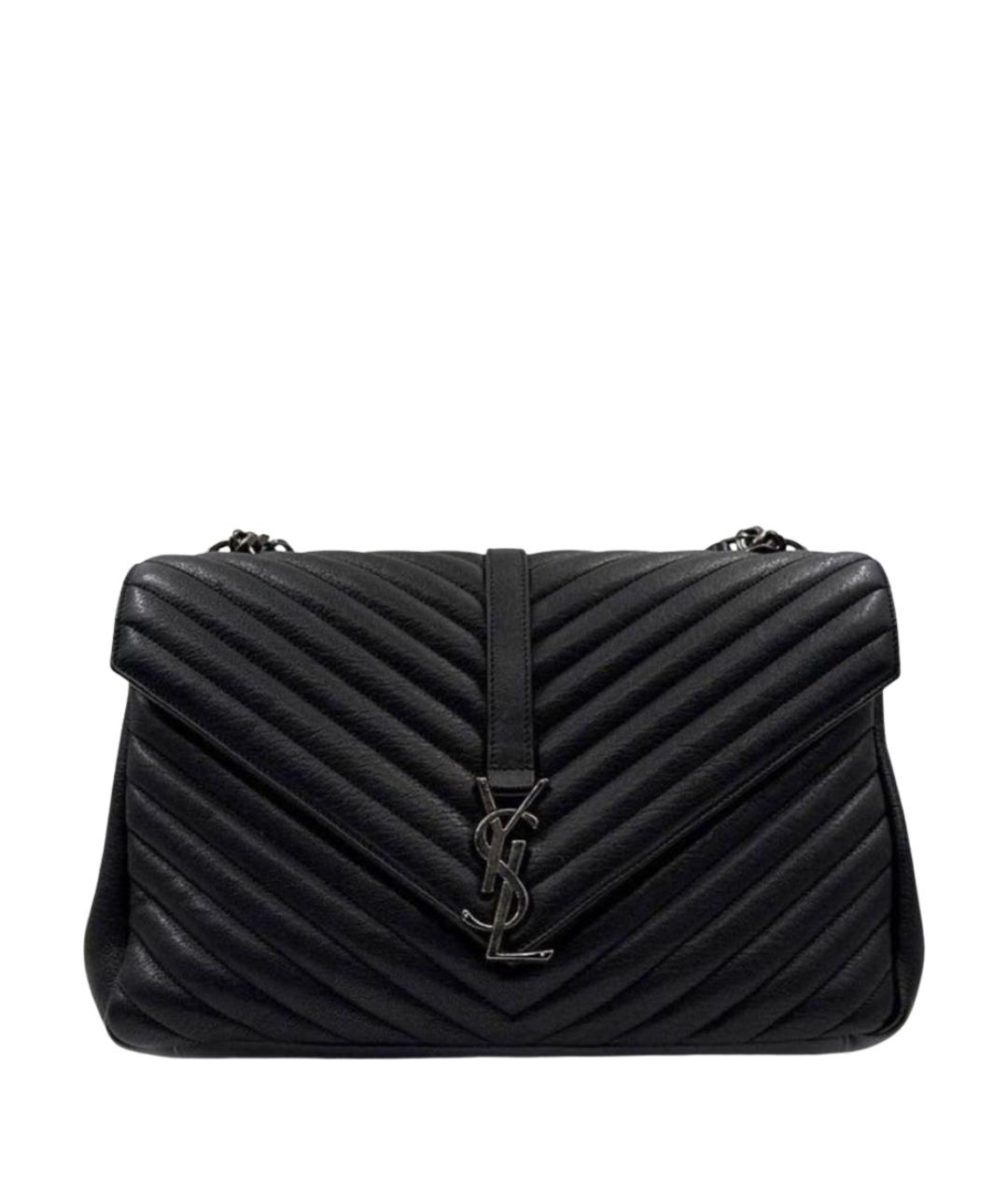 SAINT LAURENT Черная кожаная сумка через плечо, фото 1