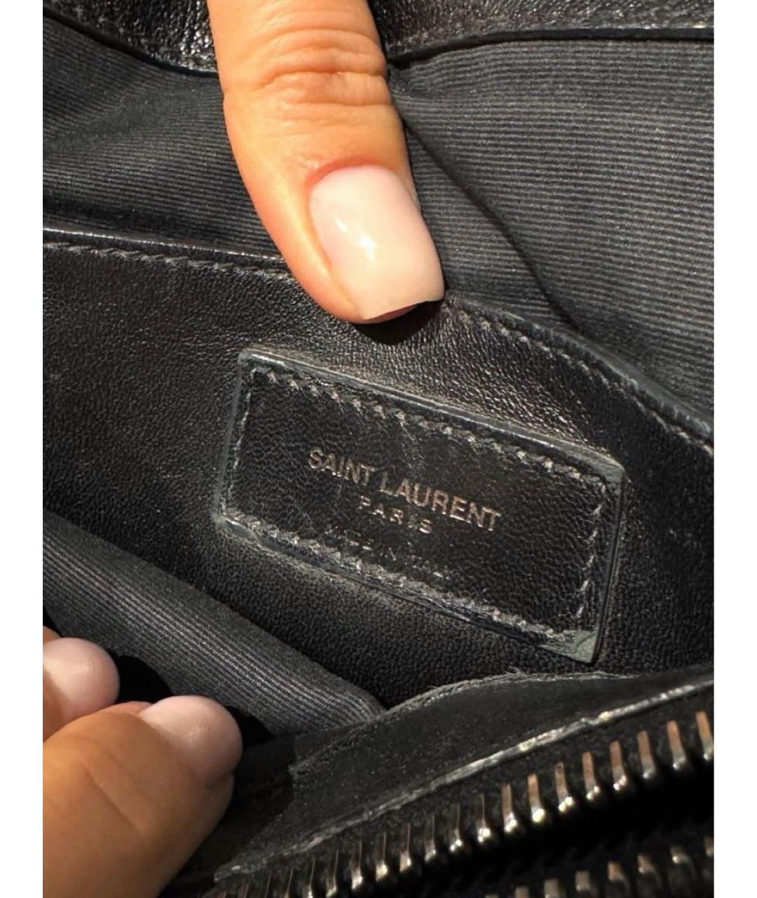 SAINT LAURENT Черная кожаная сумка через плечо, фото 8