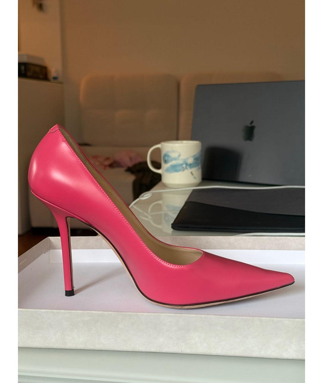 JIMMY CHOO Розовые кожаные туфли, фото 5