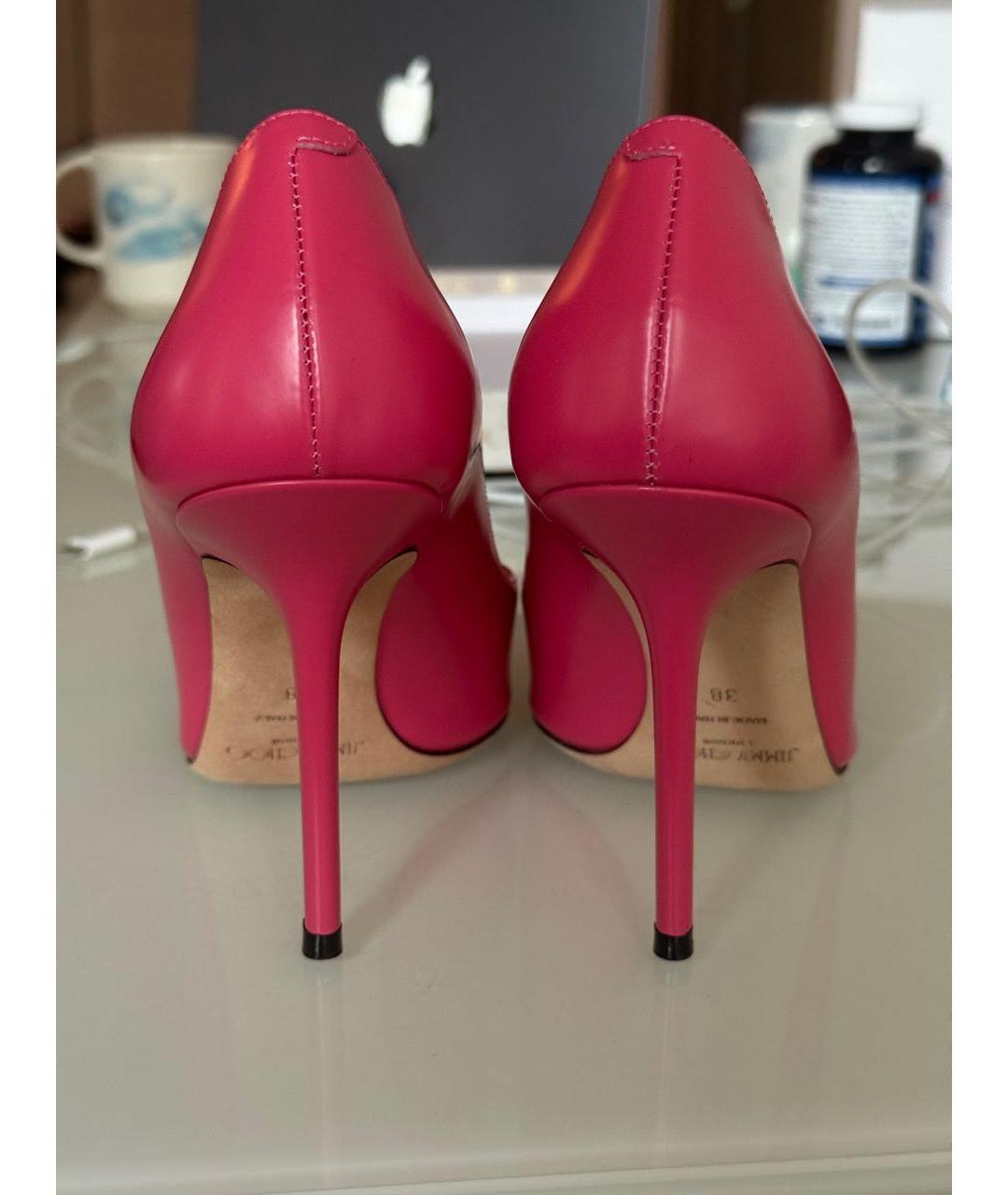 JIMMY CHOO Розовые кожаные туфли, фото 4