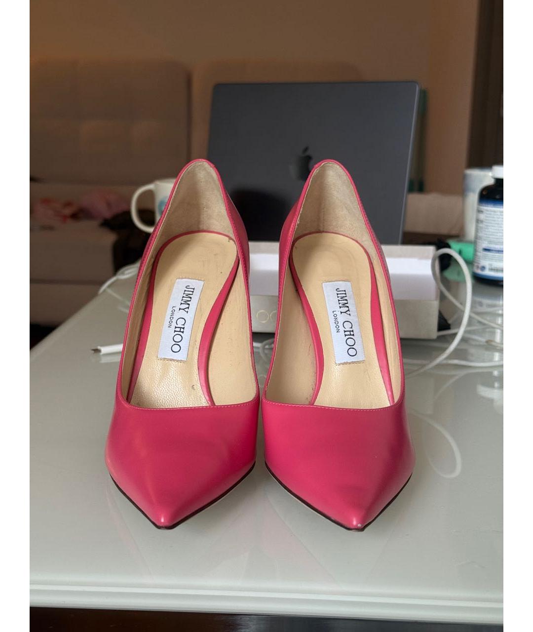 JIMMY CHOO Розовые кожаные туфли, фото 2