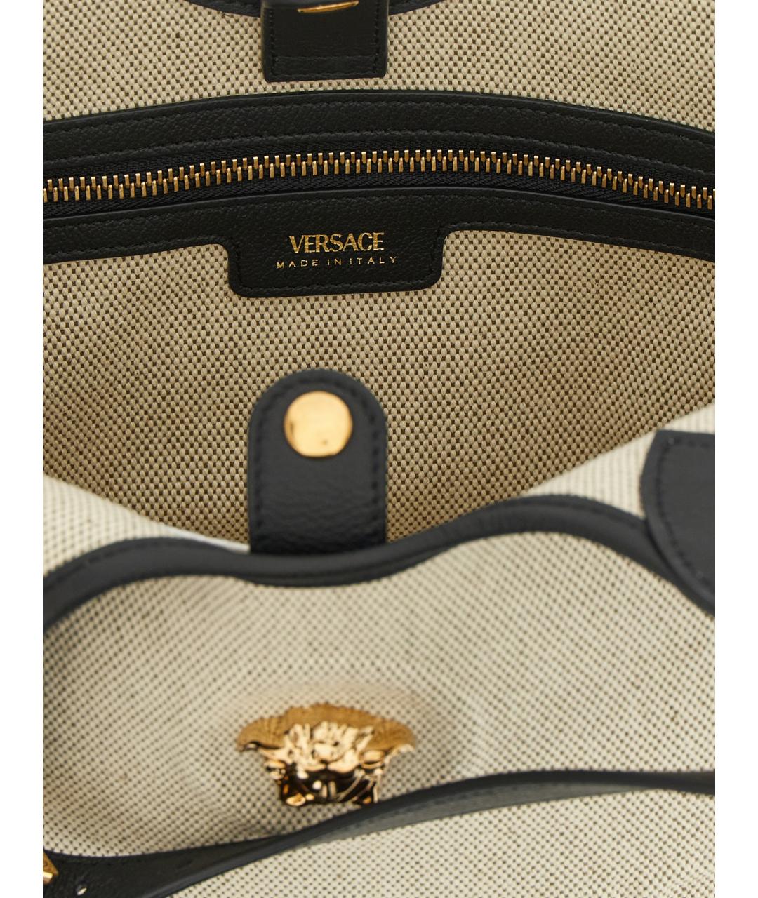 VERSACE Бежевая хлопковая сумка тоут, фото 4