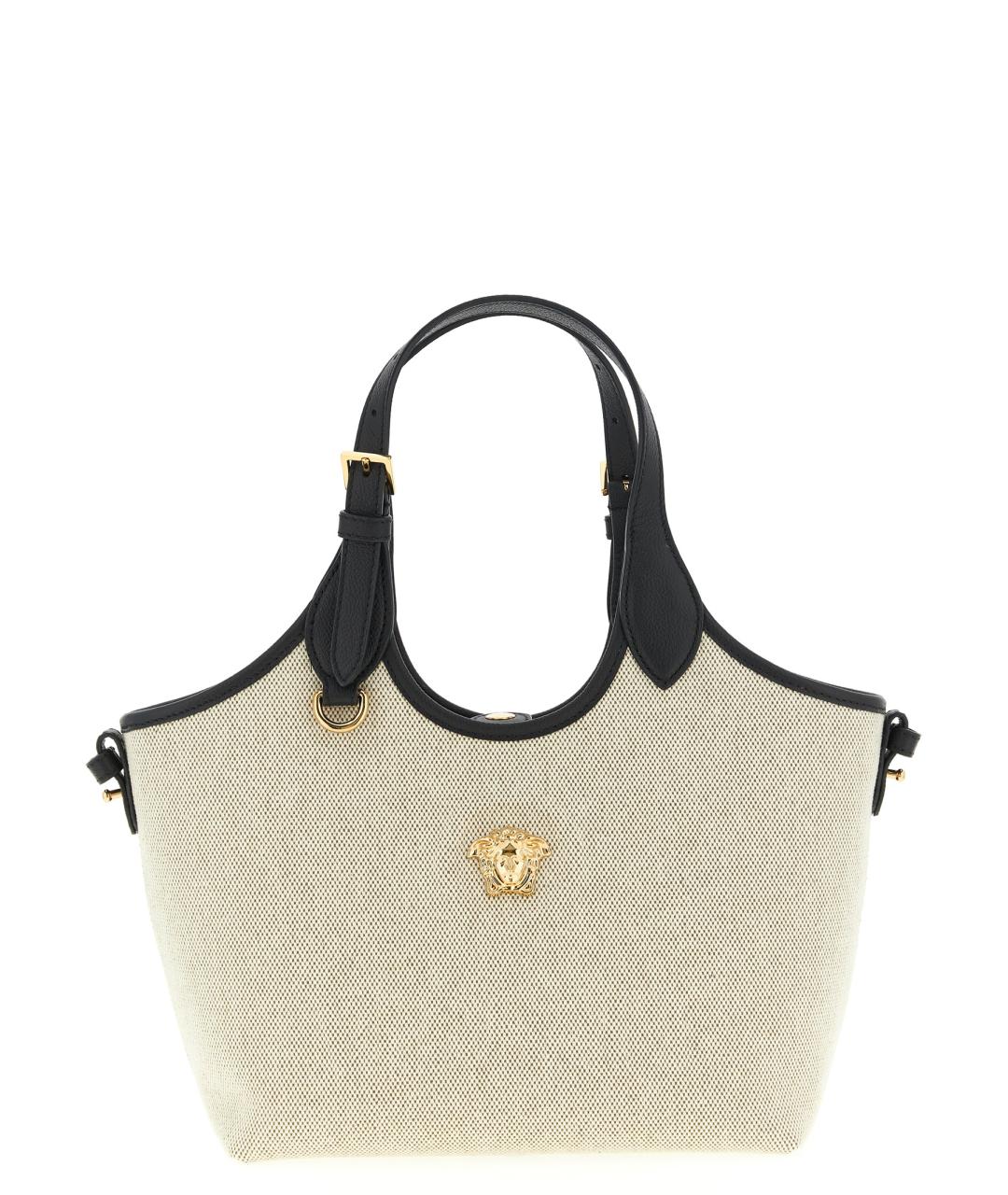 VERSACE Бежевая хлопковая сумка тоут, фото 1