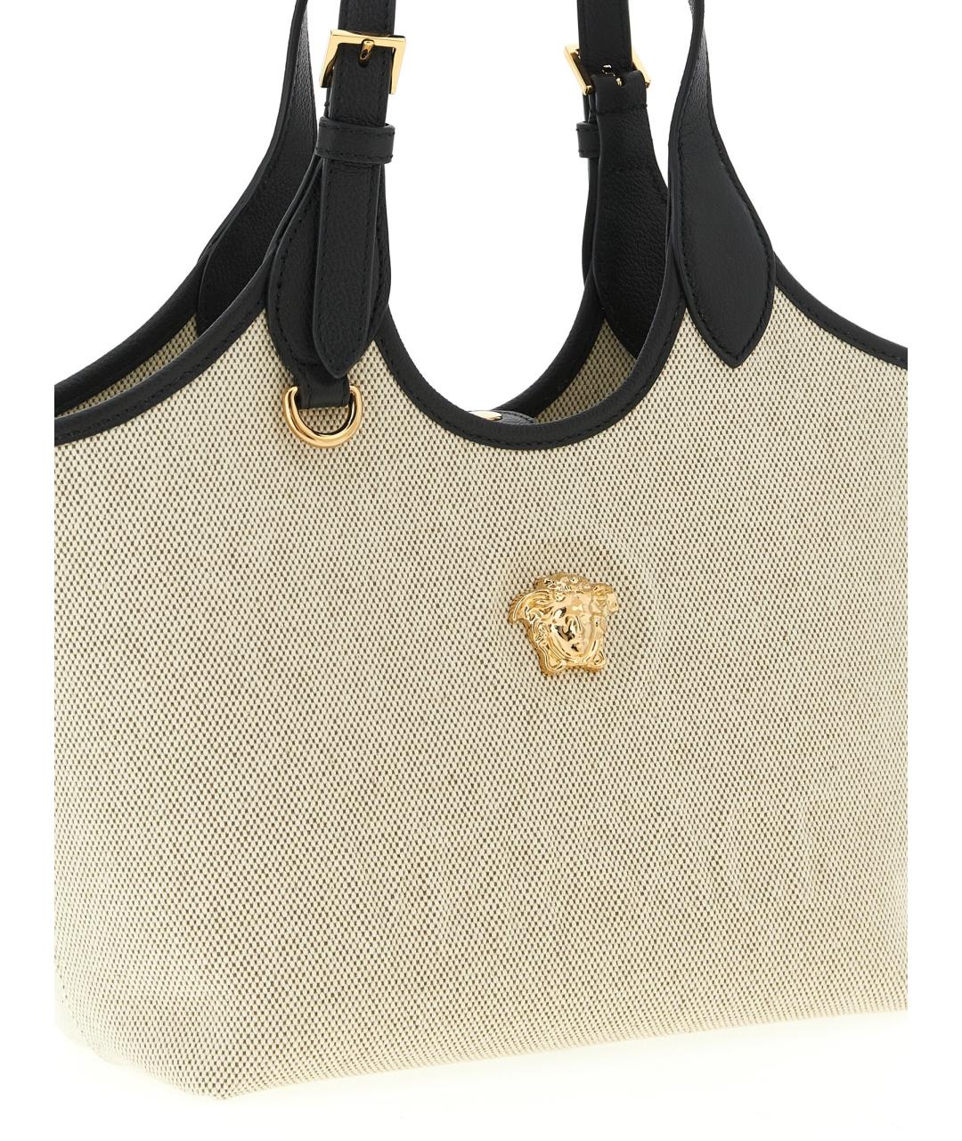 VERSACE Бежевая хлопковая сумка тоут, фото 3