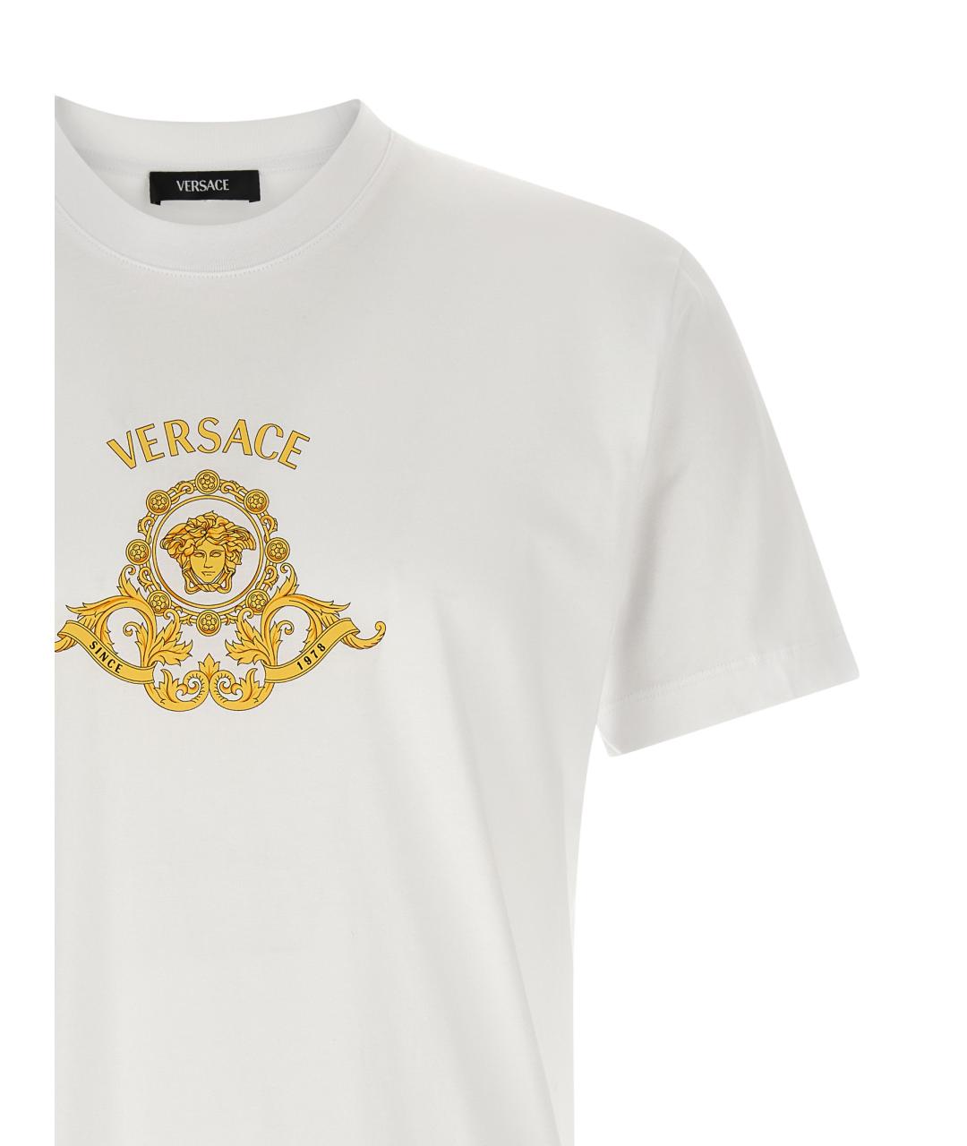 VERSACE Белая хлопковая футболка, фото 3