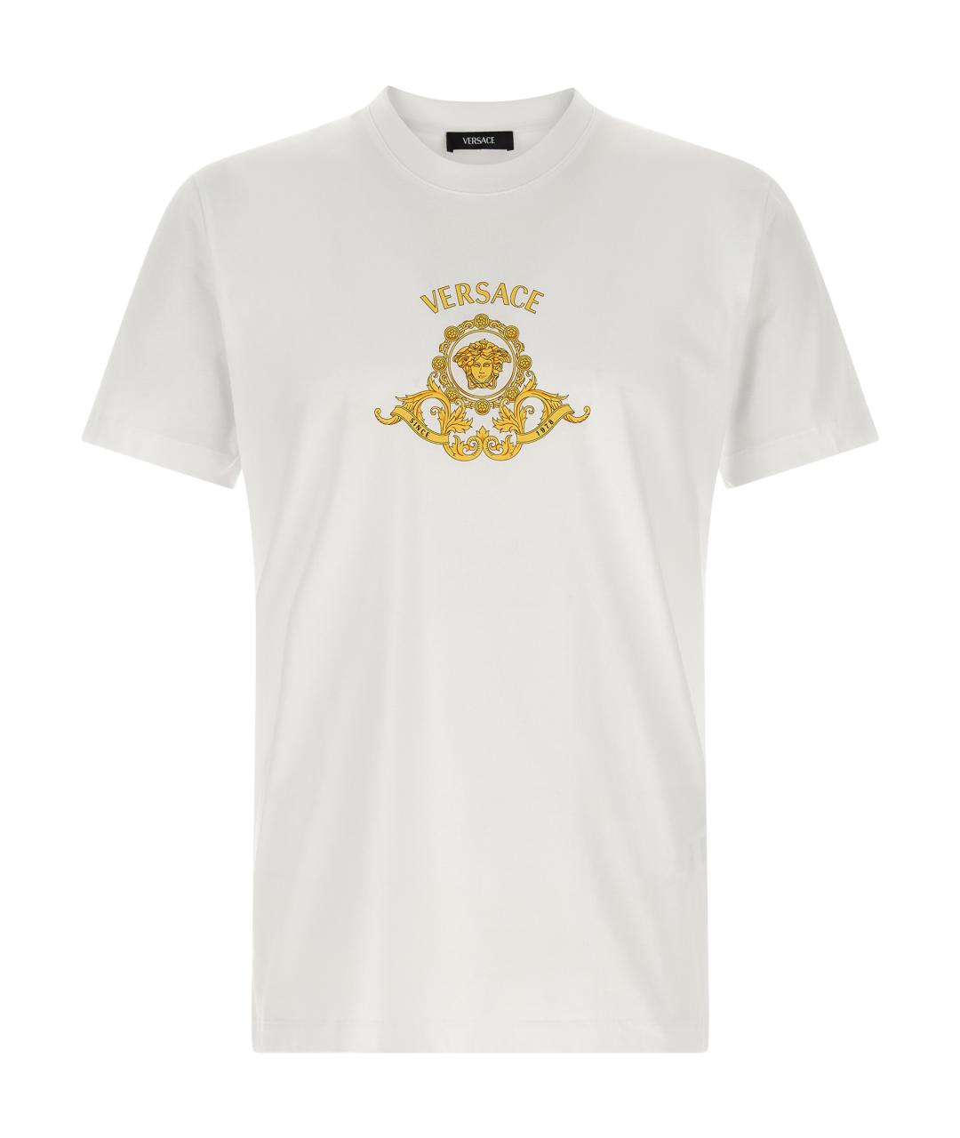 VERSACE Белая хлопковая футболка, фото 1