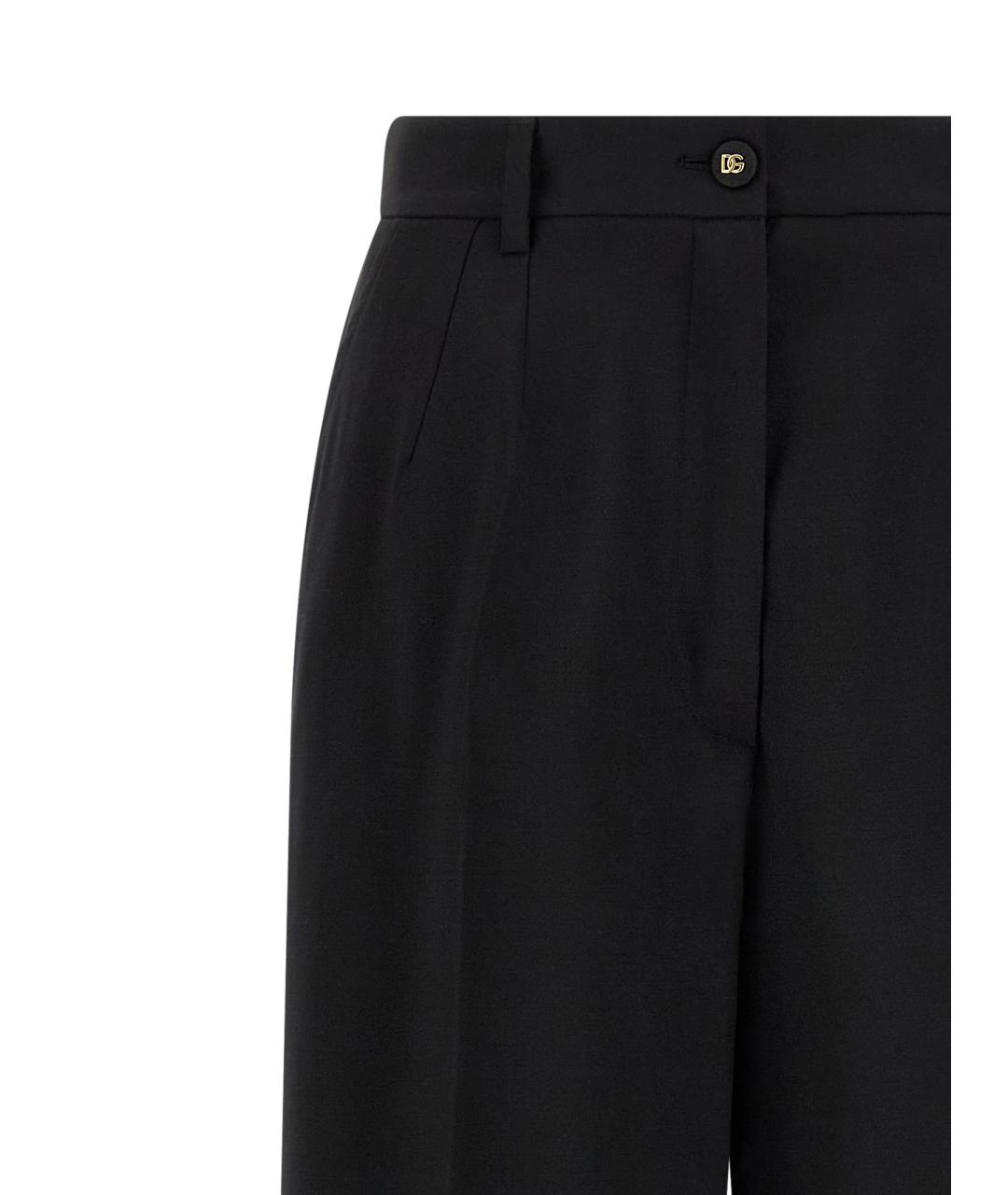 DOLCE&GABBANA Черные шерстяные прямые брюки, фото 2
