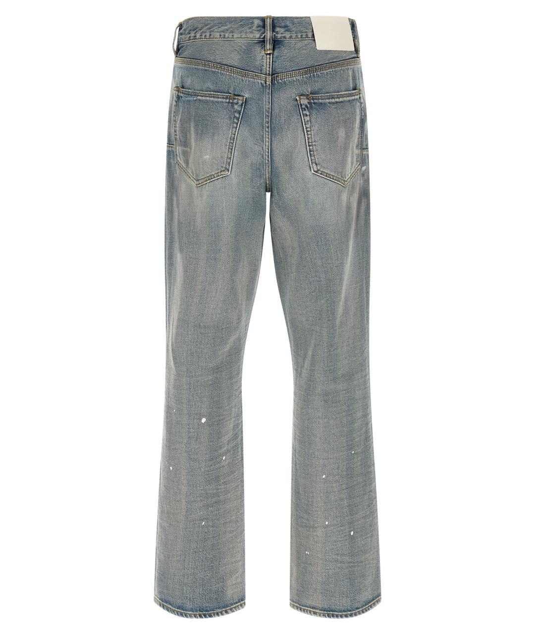 PURPLE Голубые хлопковые прямые джинсы, фото 2