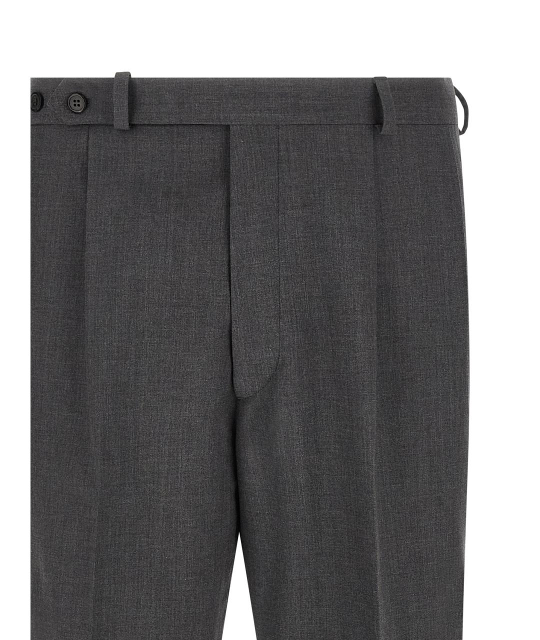 PRADA Серые шерстяные повседневные брюки, фото 3