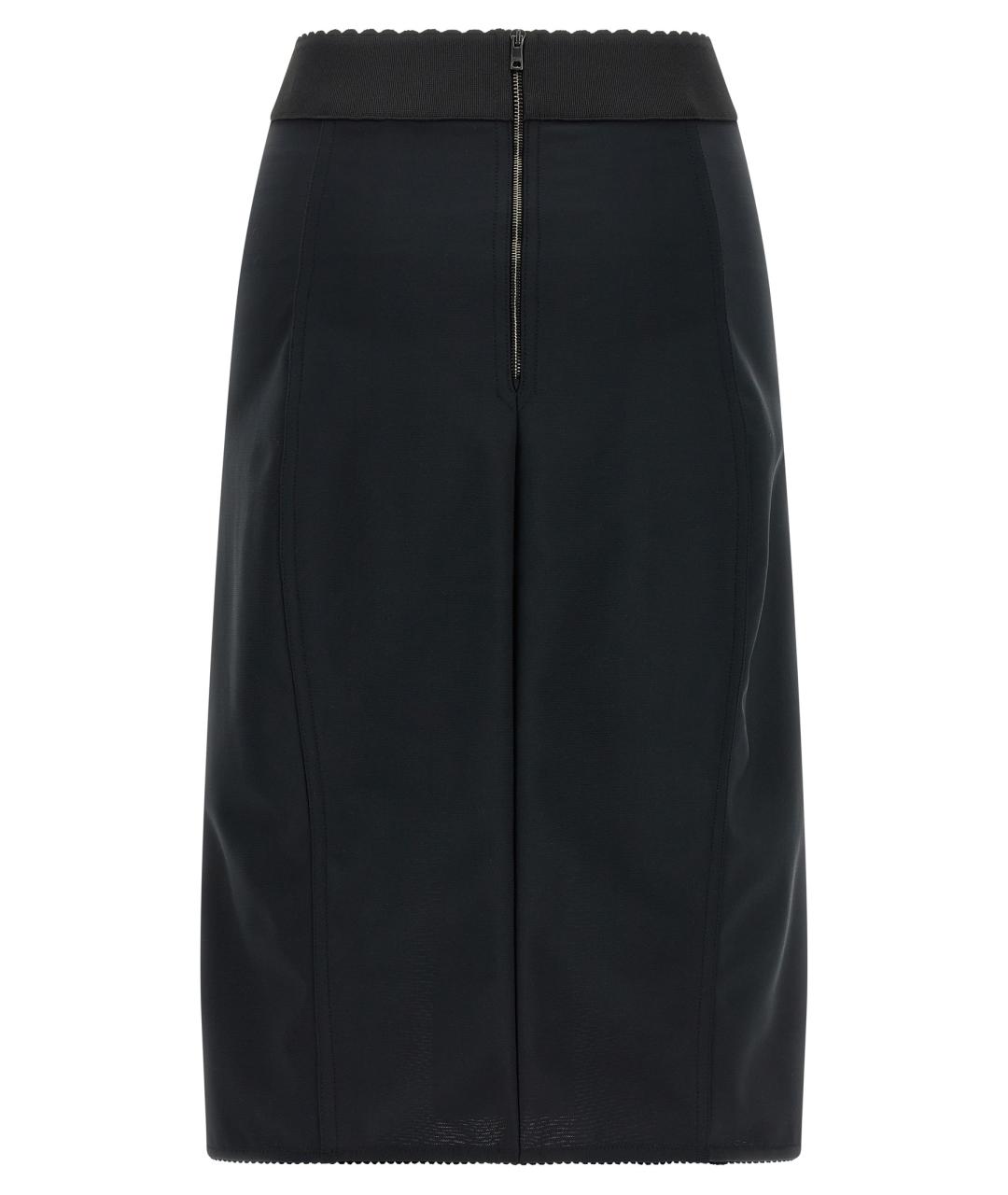 DOLCE&GABBANA Черная полиамидовая юбка миди, фото 2