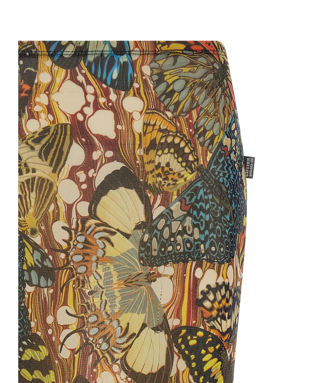 JEAN PAUL GAULTIER Мульти полиамидовая юбка макси, фото 3