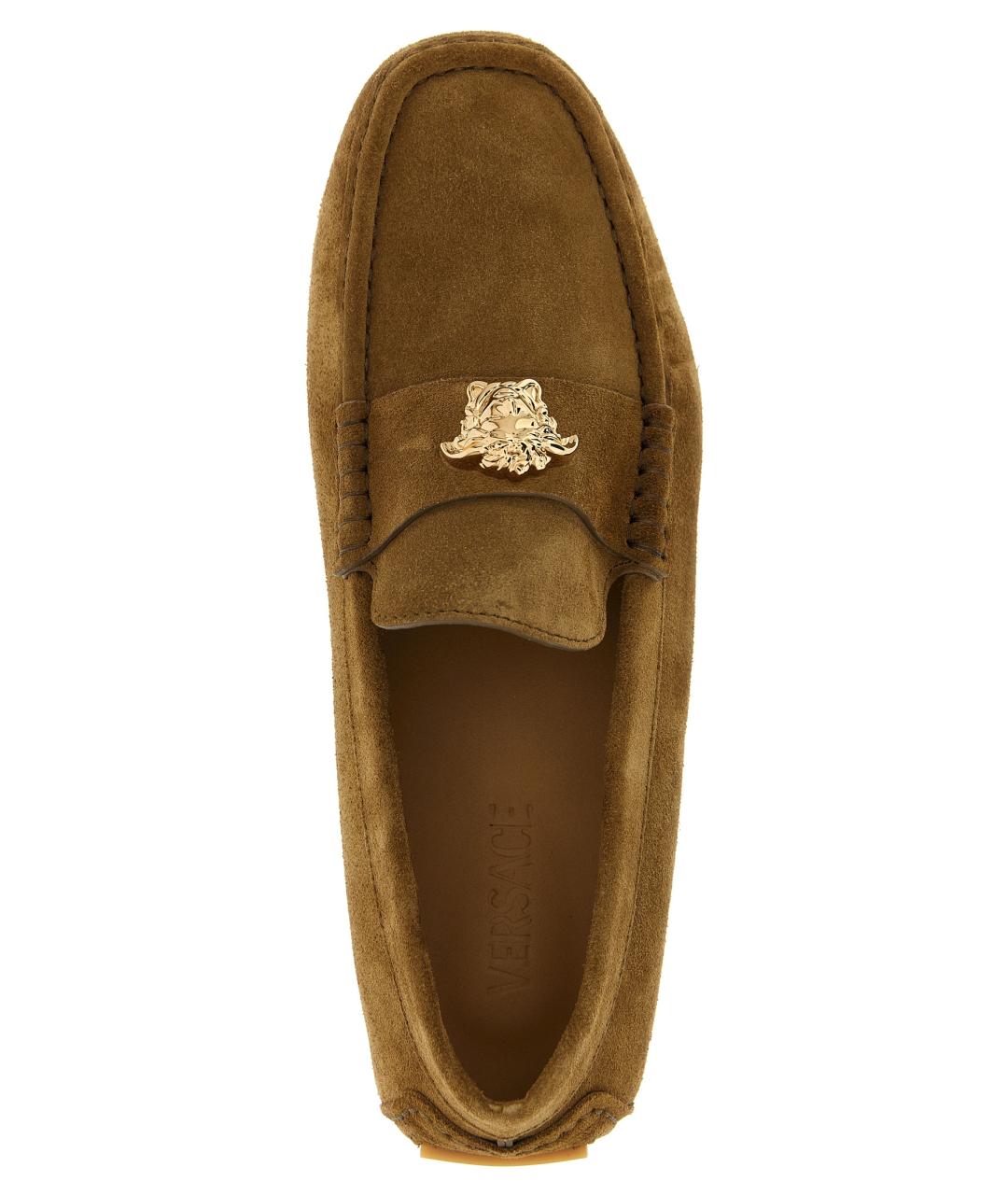 VERSACE Коричневые замшевые лоферы, фото 4