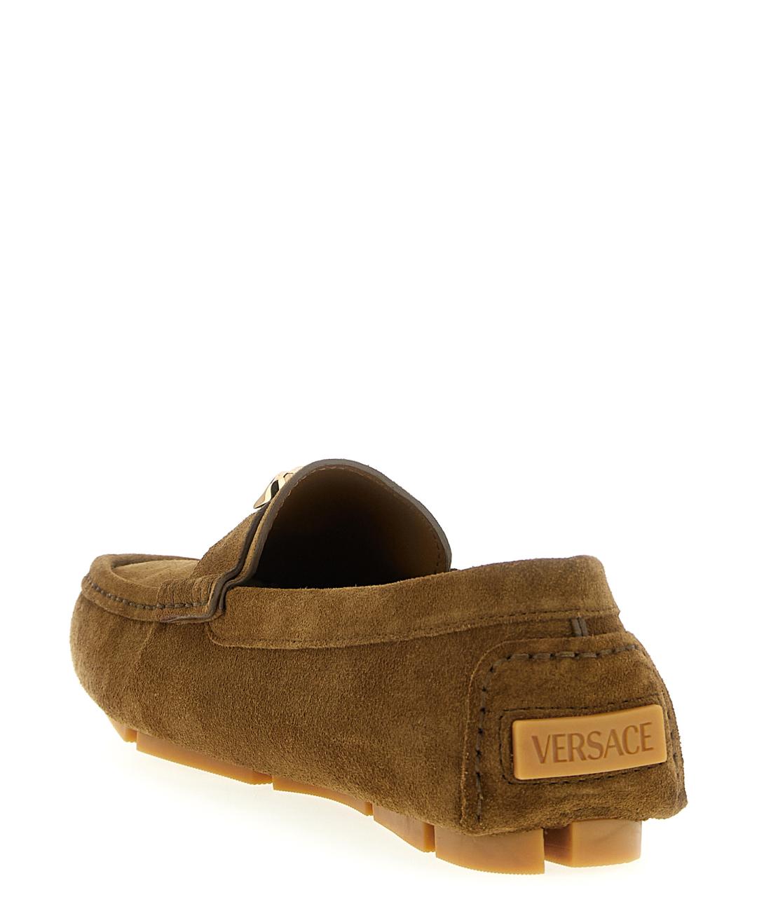VERSACE Коричневые замшевые лоферы, фото 3