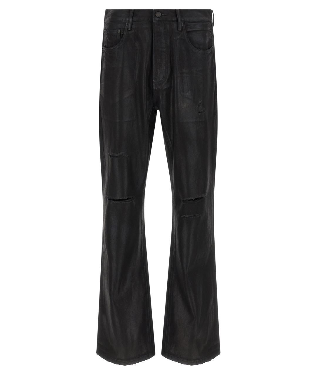 PURPLE Черные хлопковые прямые джинсы, фото 1