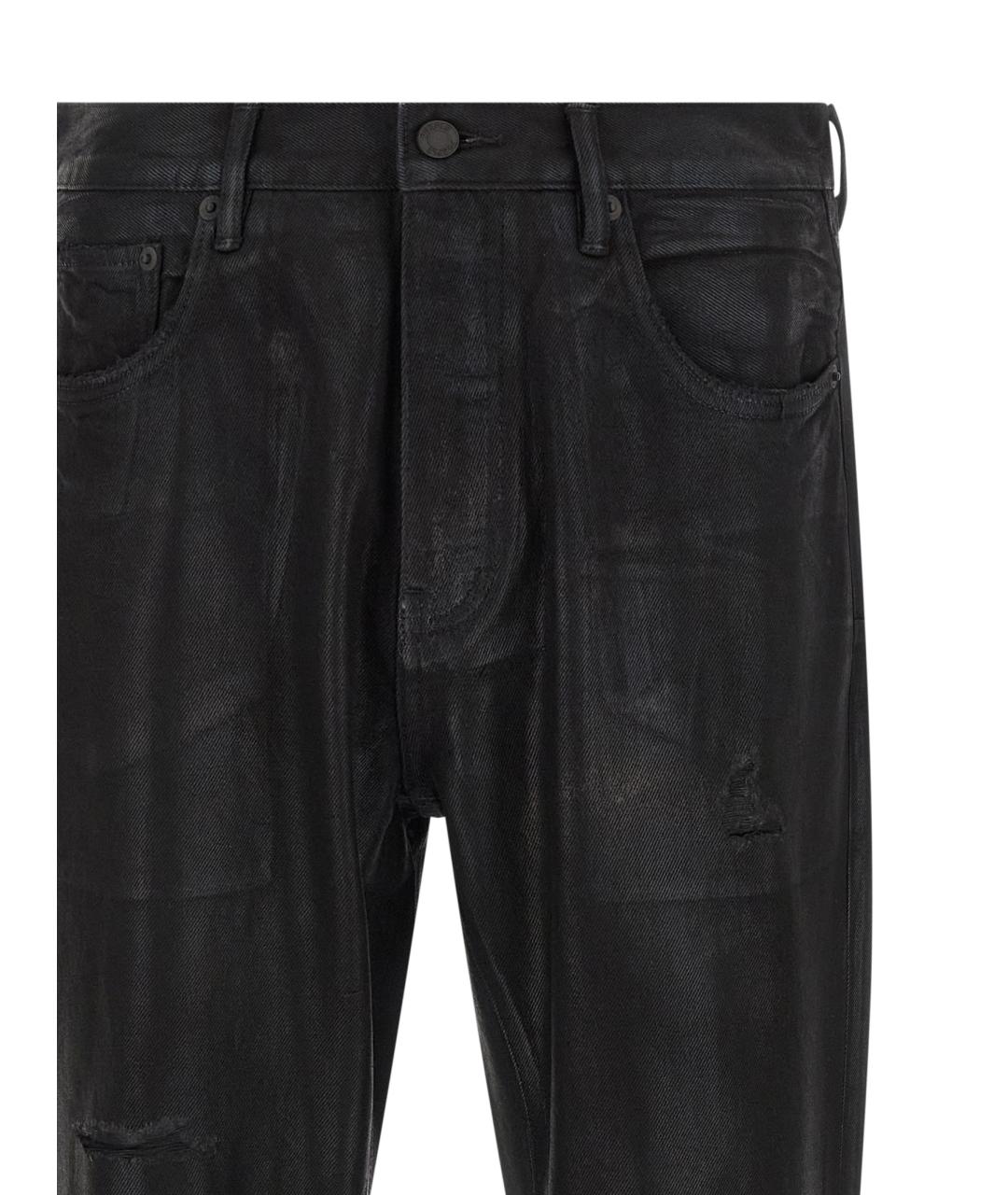 PURPLE Черные хлопковые прямые джинсы, фото 3