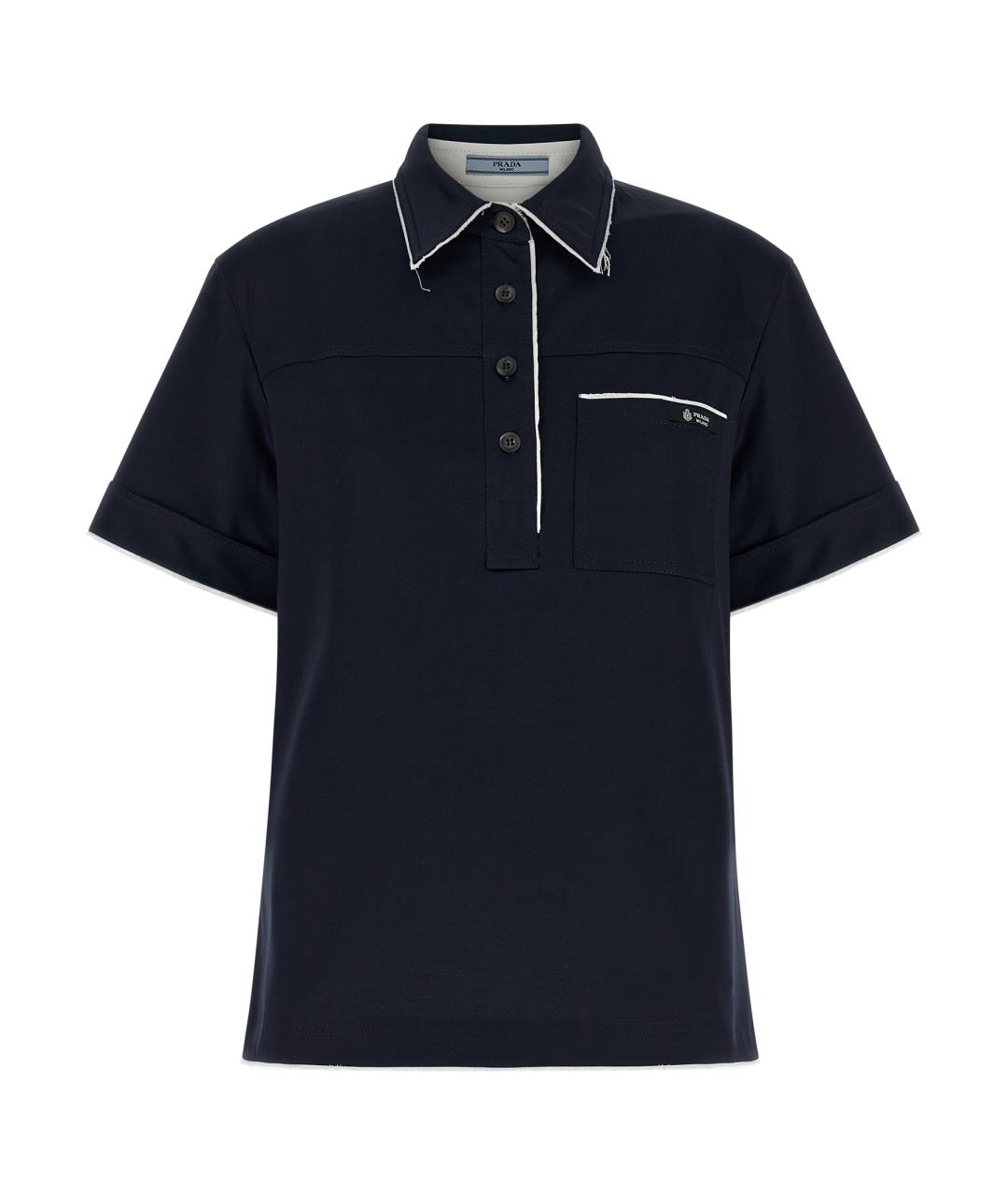 PRADA Синяя хлопковая футболка, фото 1