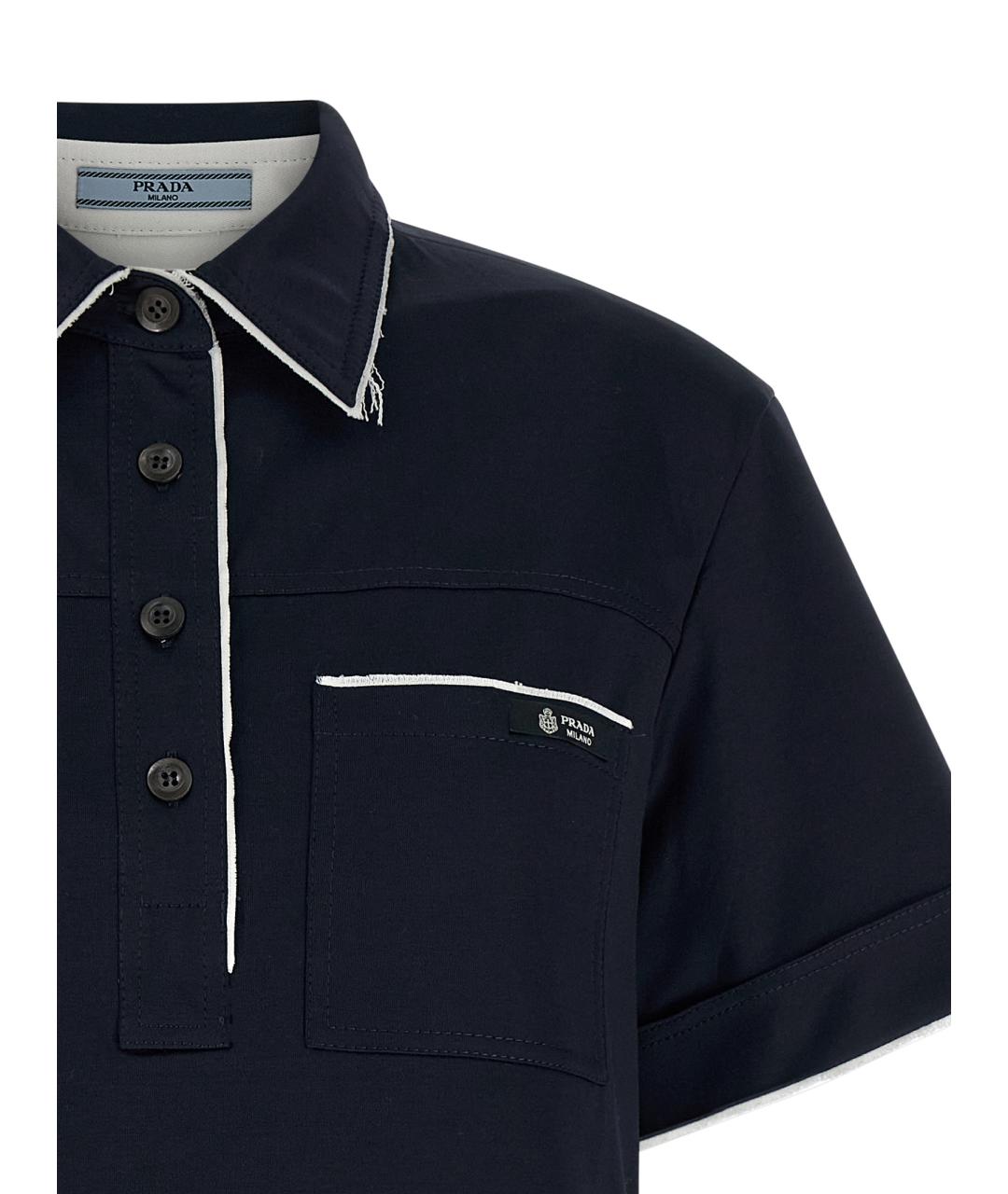 PRADA Синяя хлопковая футболка, фото 3