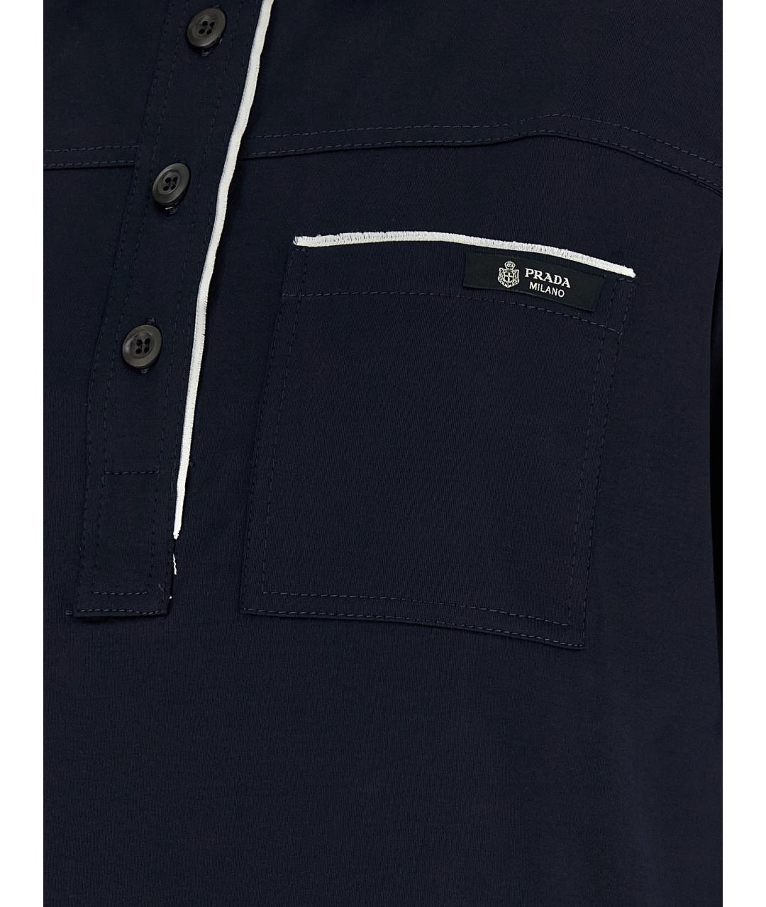 PRADA Синяя хлопковая футболка, фото 4