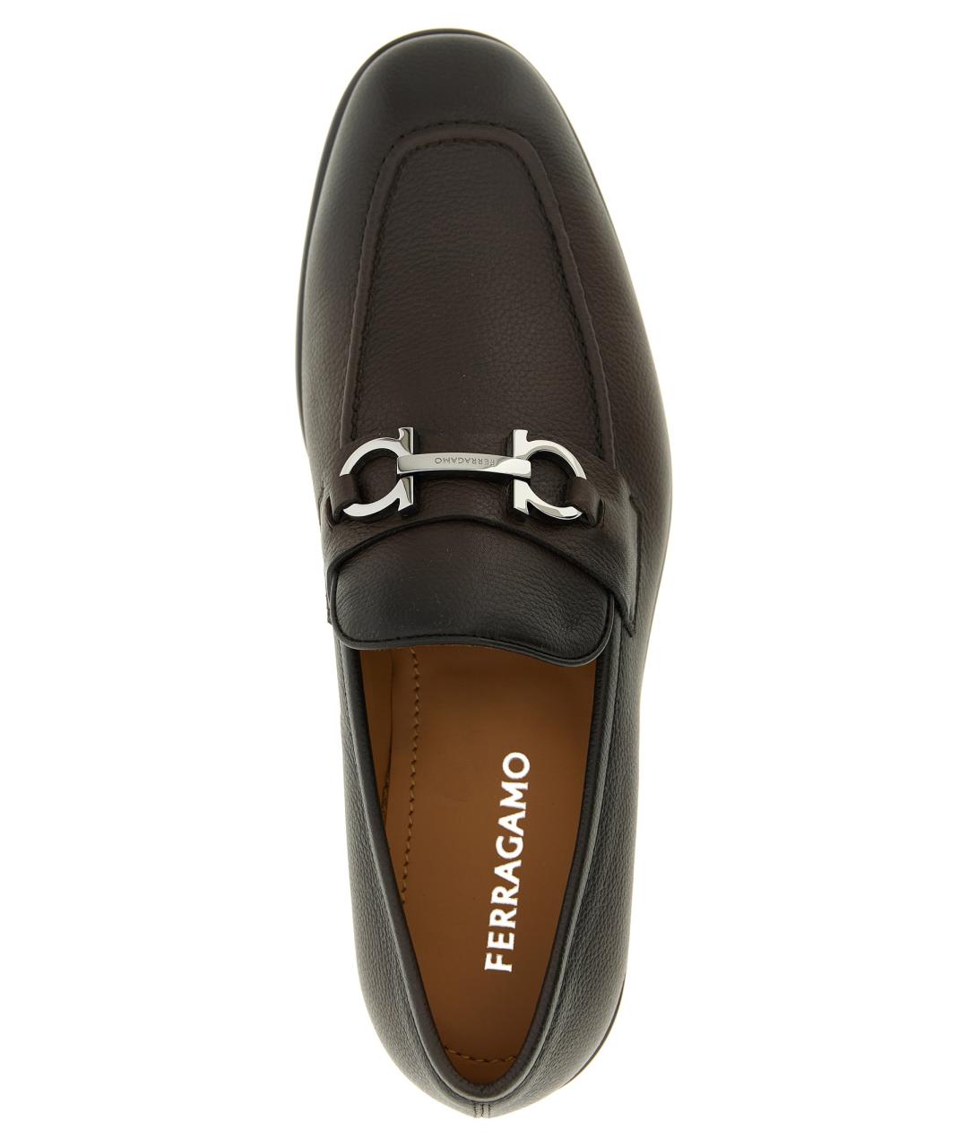 FERRAGAMO Коричневые кожаные мокасины, фото 4