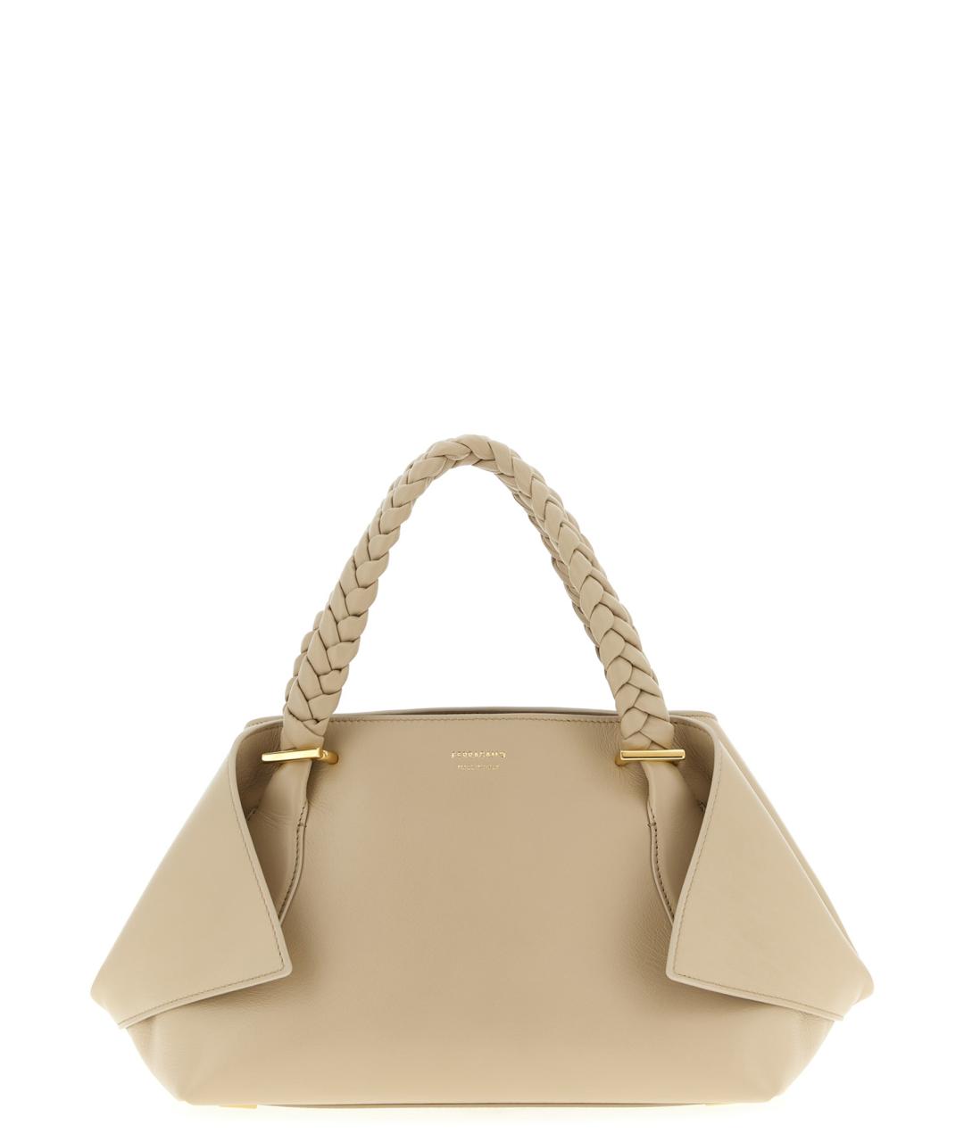 FERRAGAMO Бежевая кожаная сумка через плечо, фото 1