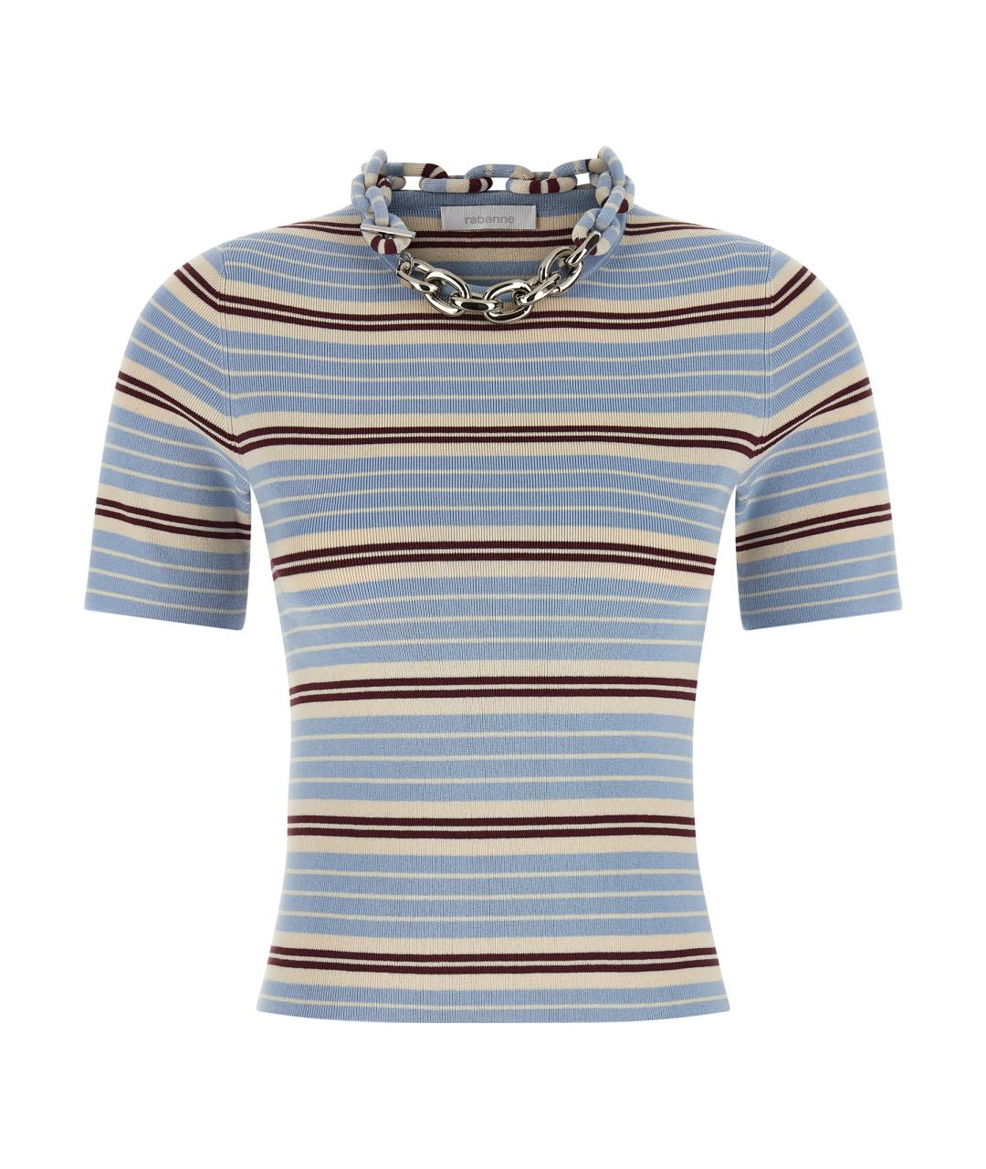 PACO RABANNE Голубая хлопковая футболка, фото 1