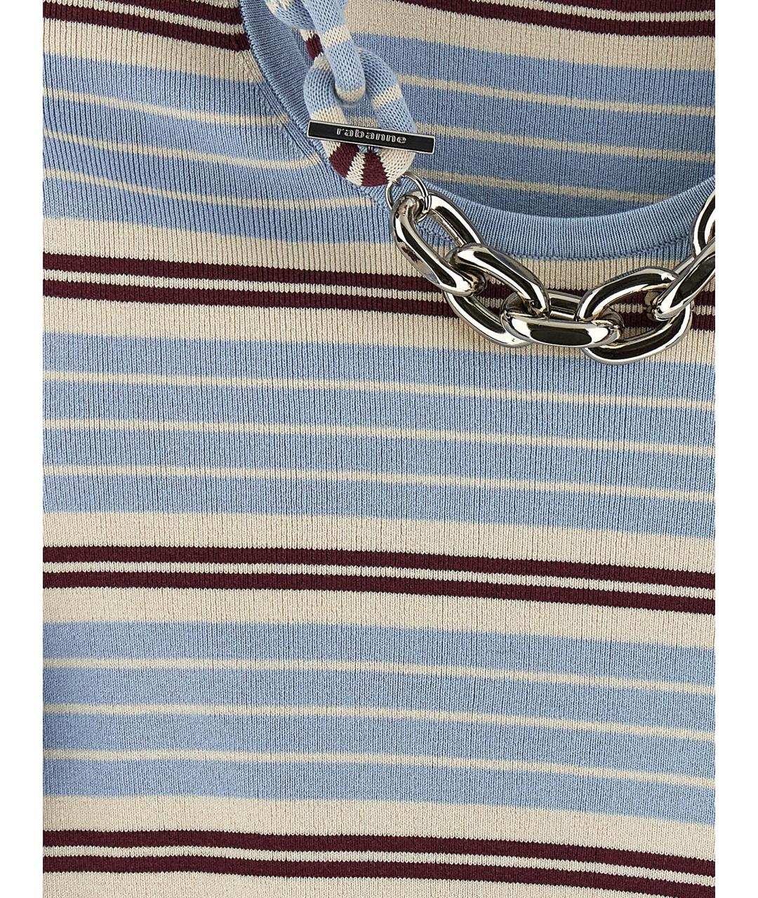 PACO RABANNE Голубая хлопковая футболка, фото 4