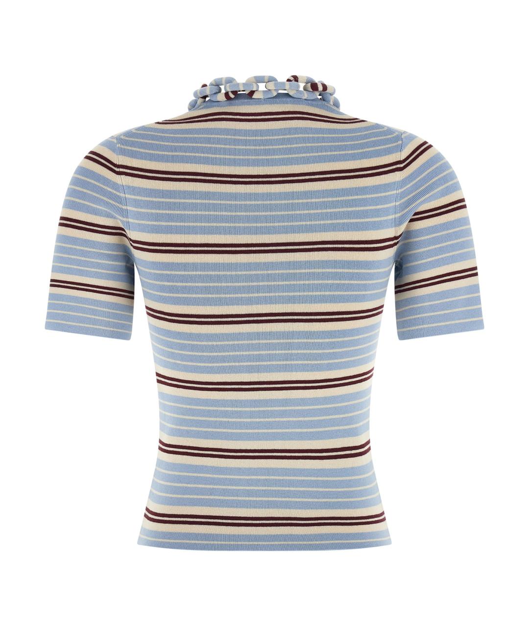 PACO RABANNE Голубая хлопковая футболка, фото 2