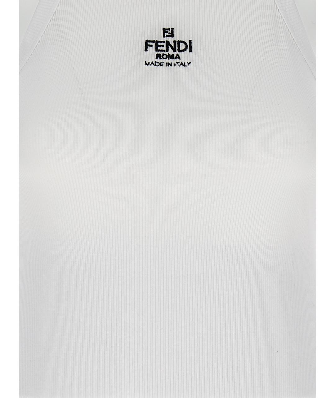 FENDI Белая хлопковая майка, фото 4