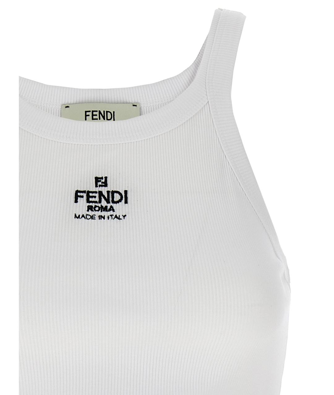 FENDI Белая хлопковая майка, фото 3
