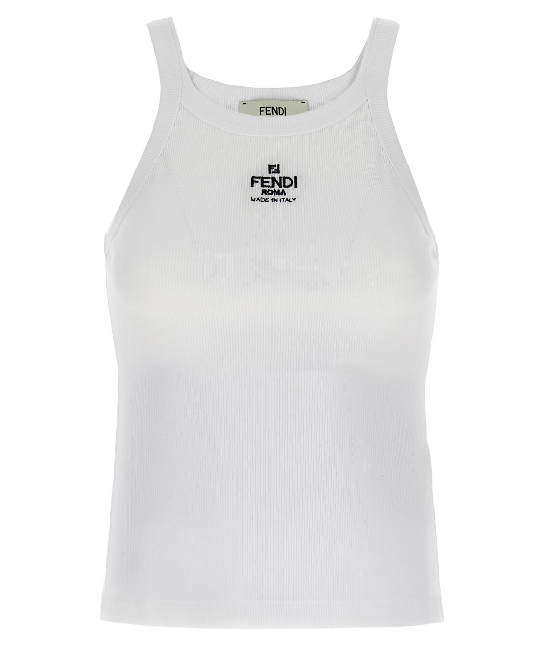 FENDI Белая хлопковая майка, фото 1