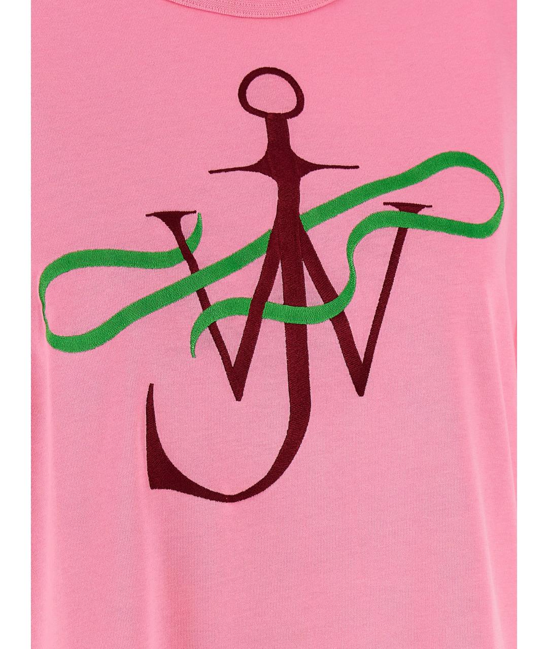 J.W.ANDERSON Розовая хлопковая футболка, фото 4