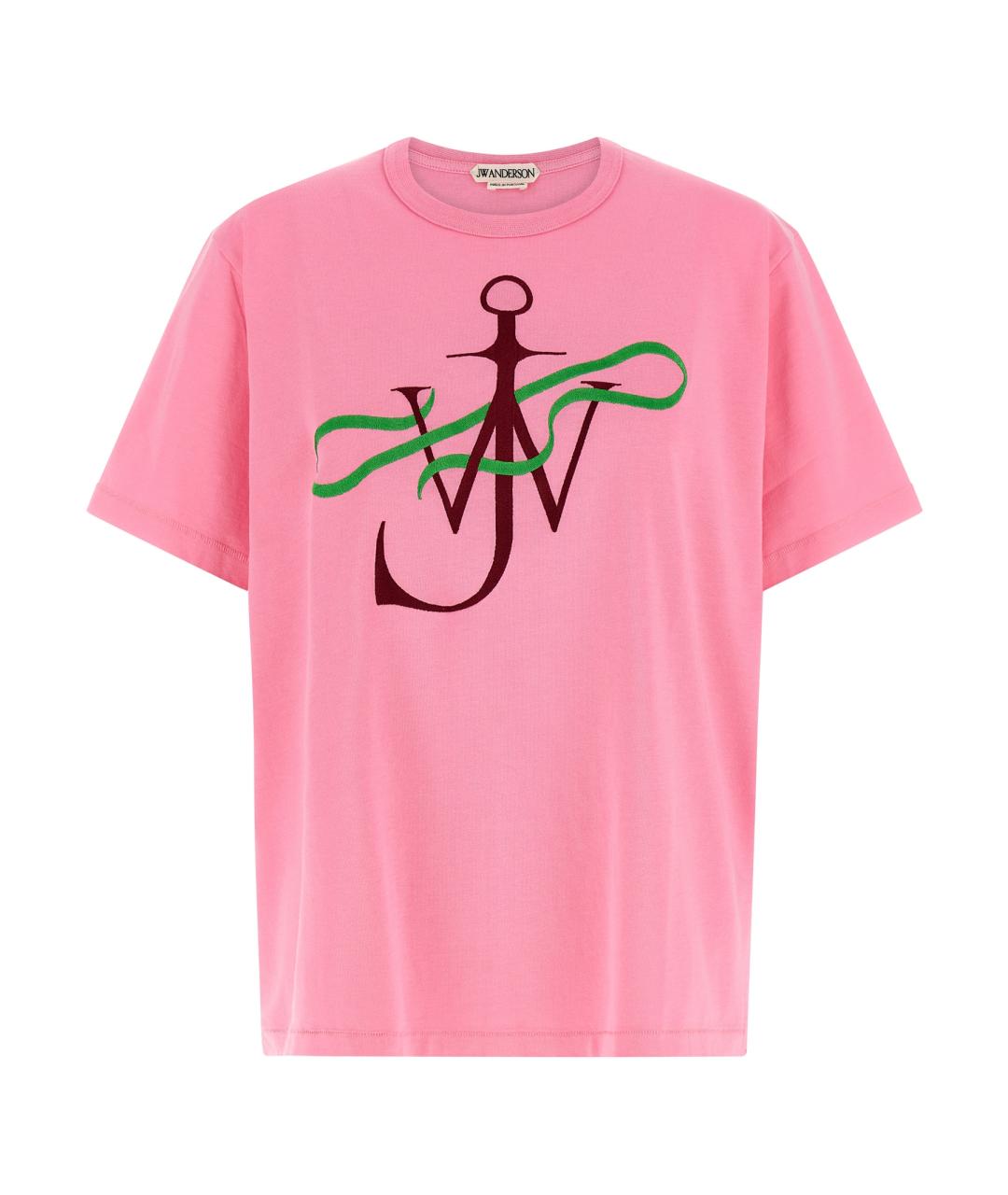 J.W.ANDERSON Розовая хлопковая футболка, фото 1