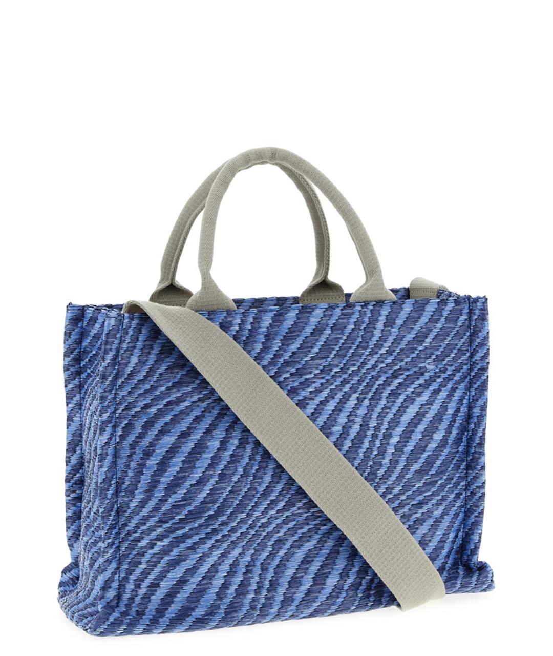 MARNI Синяя синтетическая сумка тоут, фото 2