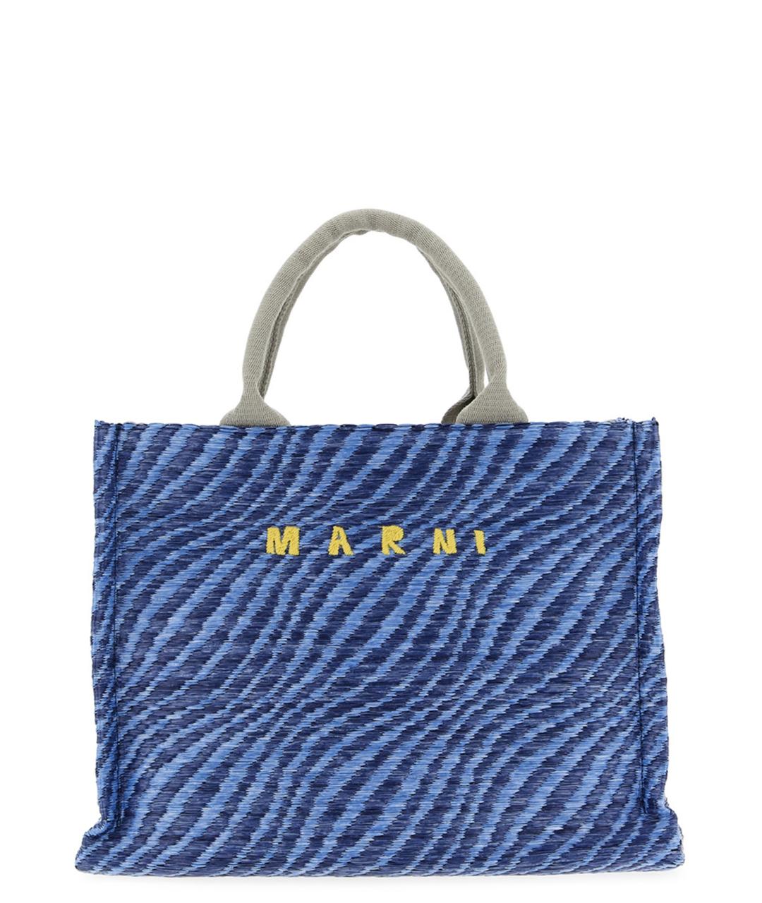 MARNI Синяя синтетическая сумка тоут, фото 1