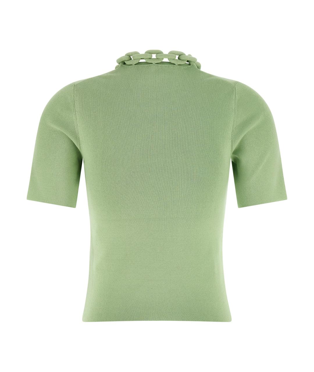 PACO RABANNE Зеленая хлопковая футболка, фото 2