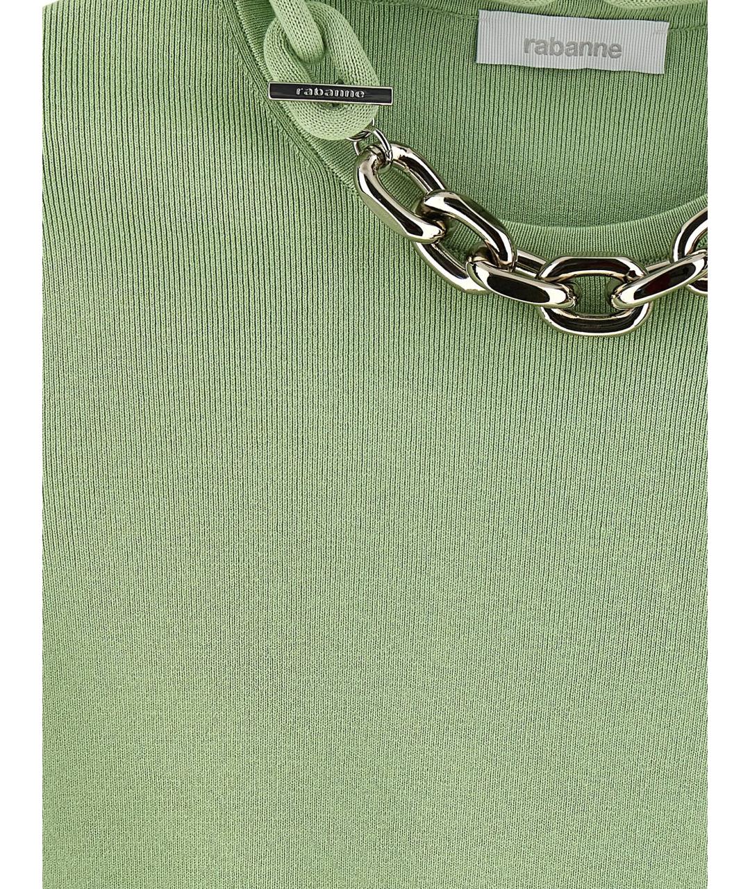 PACO RABANNE Зеленая хлопковая футболка, фото 4