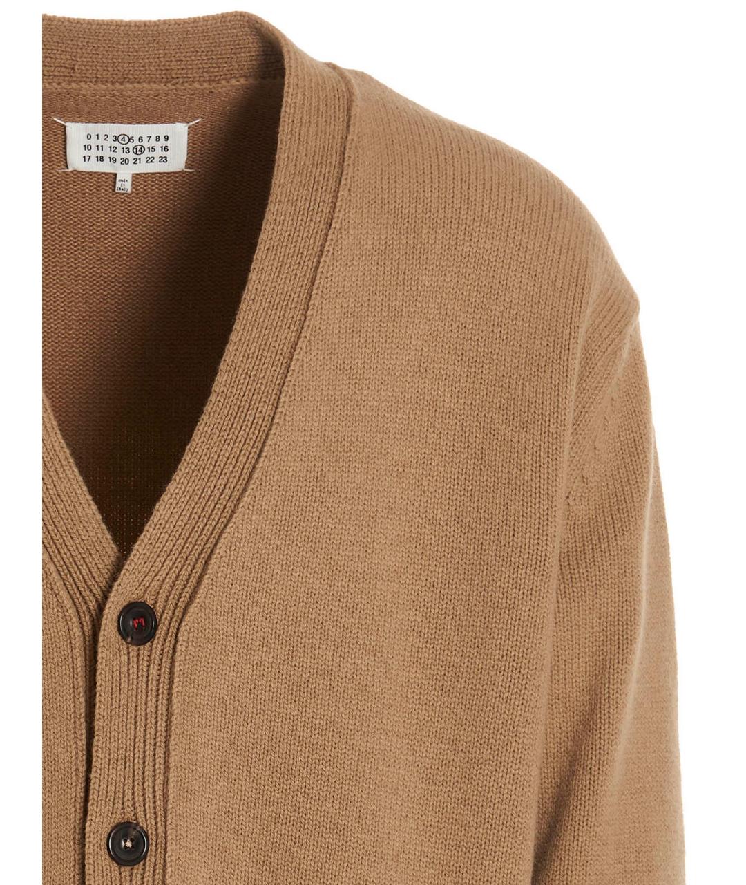 MAISON MARGIELA Бежевый шерстяной кардиган, фото 3