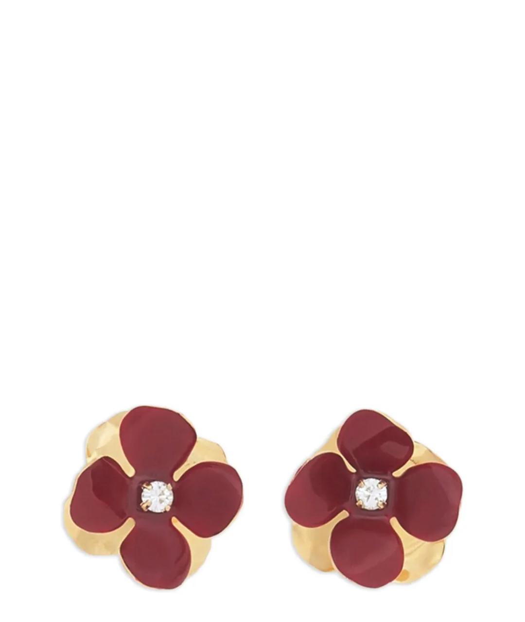 MARNI Бордовые латунные серьги, фото 1