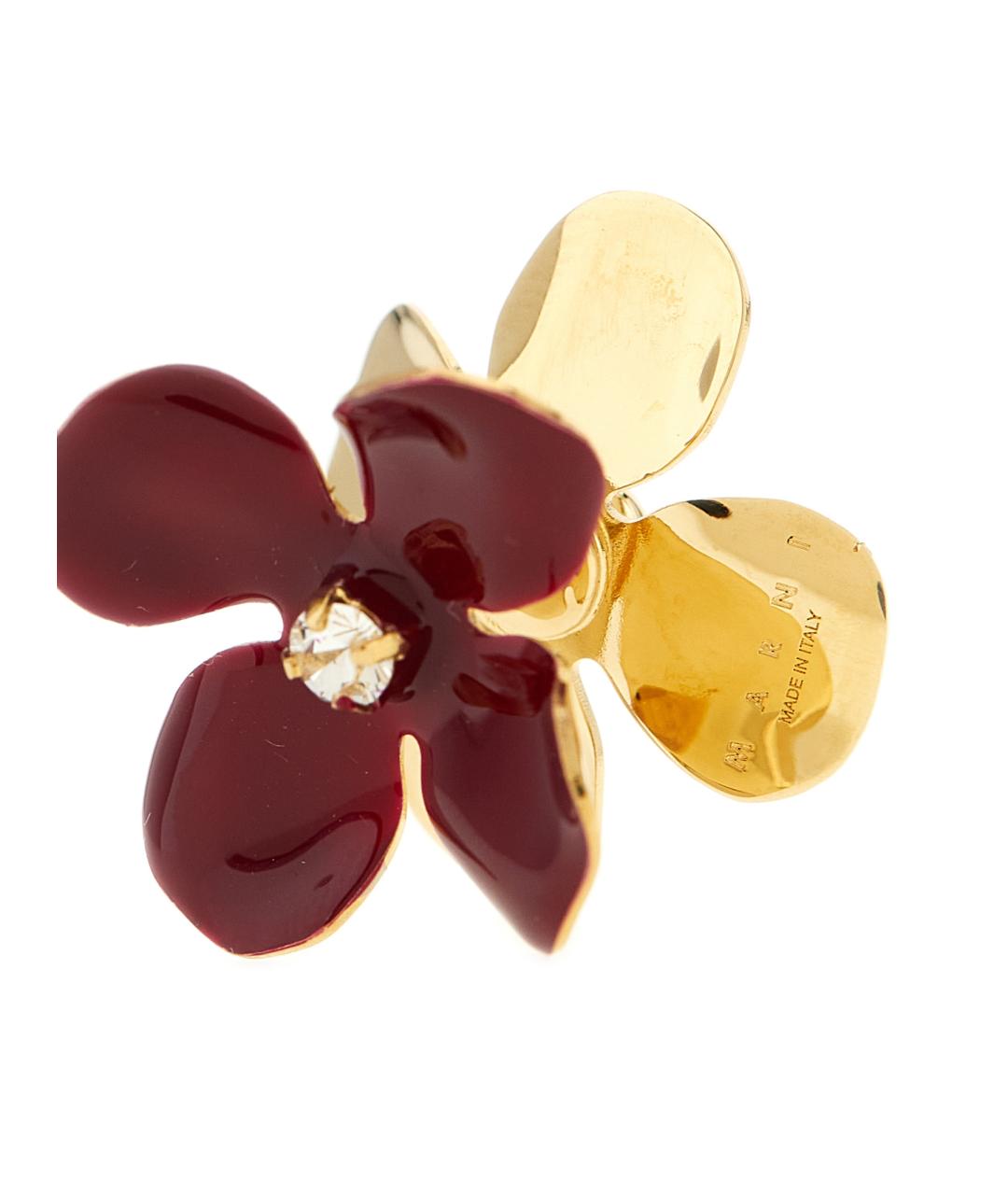 MARNI Бордовые латунные серьги, фото 3