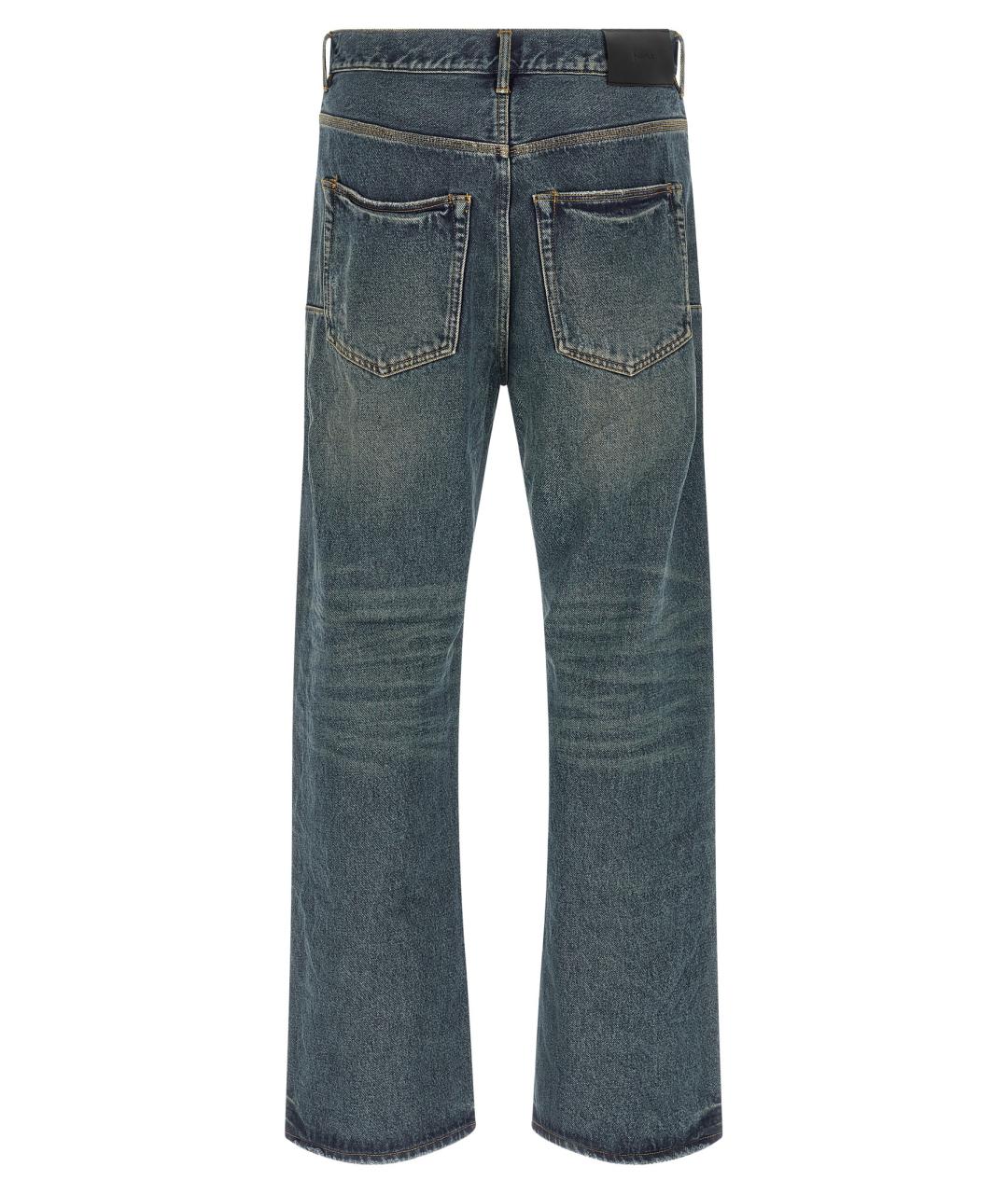 PURPLE Синие хлопковые прямые джинсы, фото 2