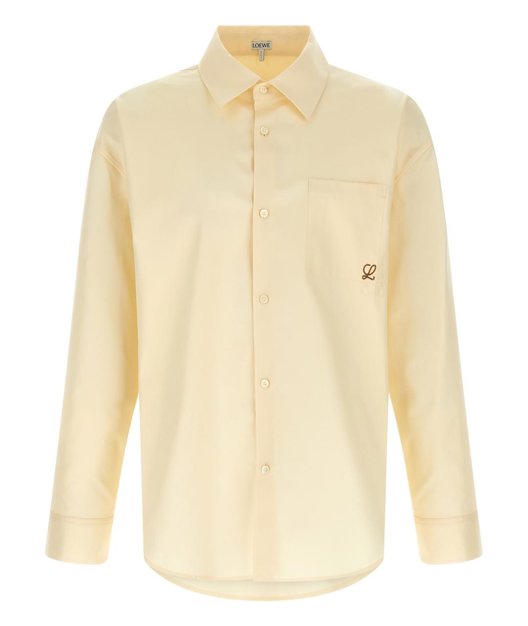 LOEWE Бежевая хлопковая кэжуал рубашка, фото 1