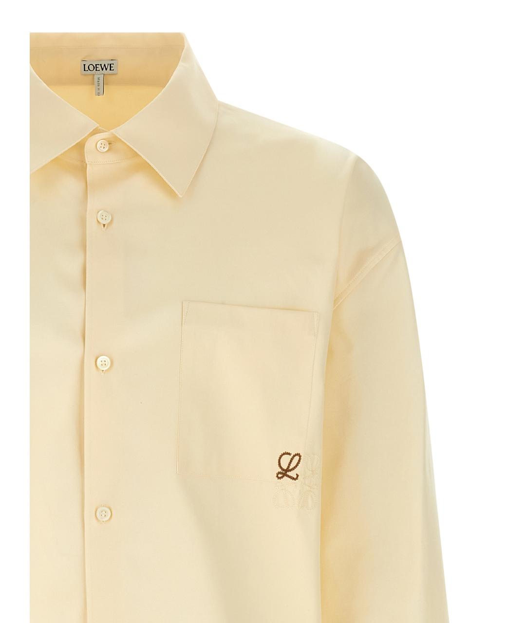 LOEWE Бежевая хлопковая кэжуал рубашка, фото 3