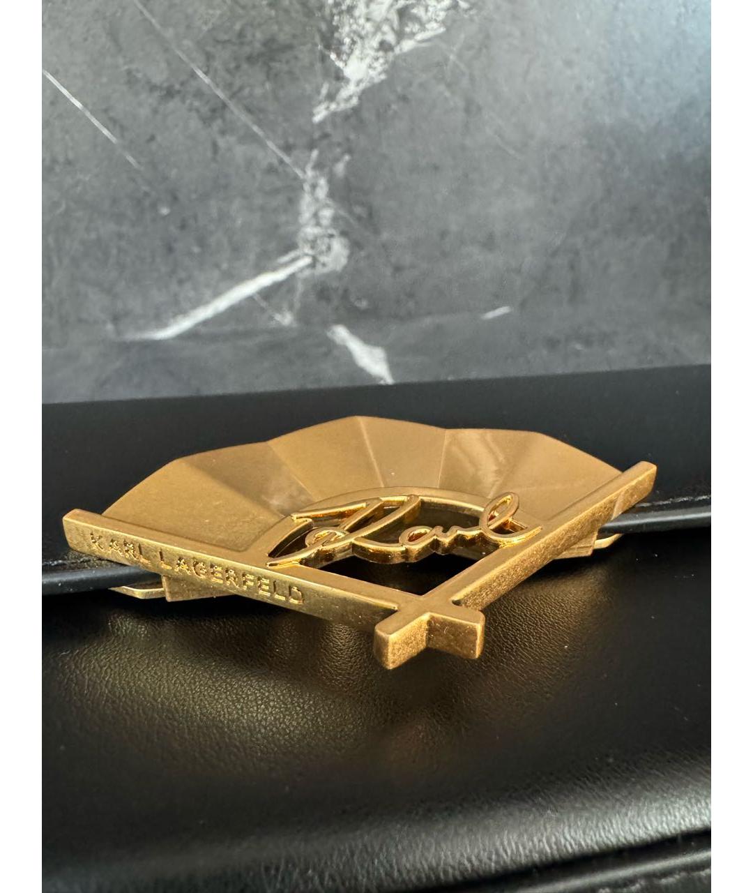 KARL LAGERFELD Черная кожаная сумка через плечо, фото 8